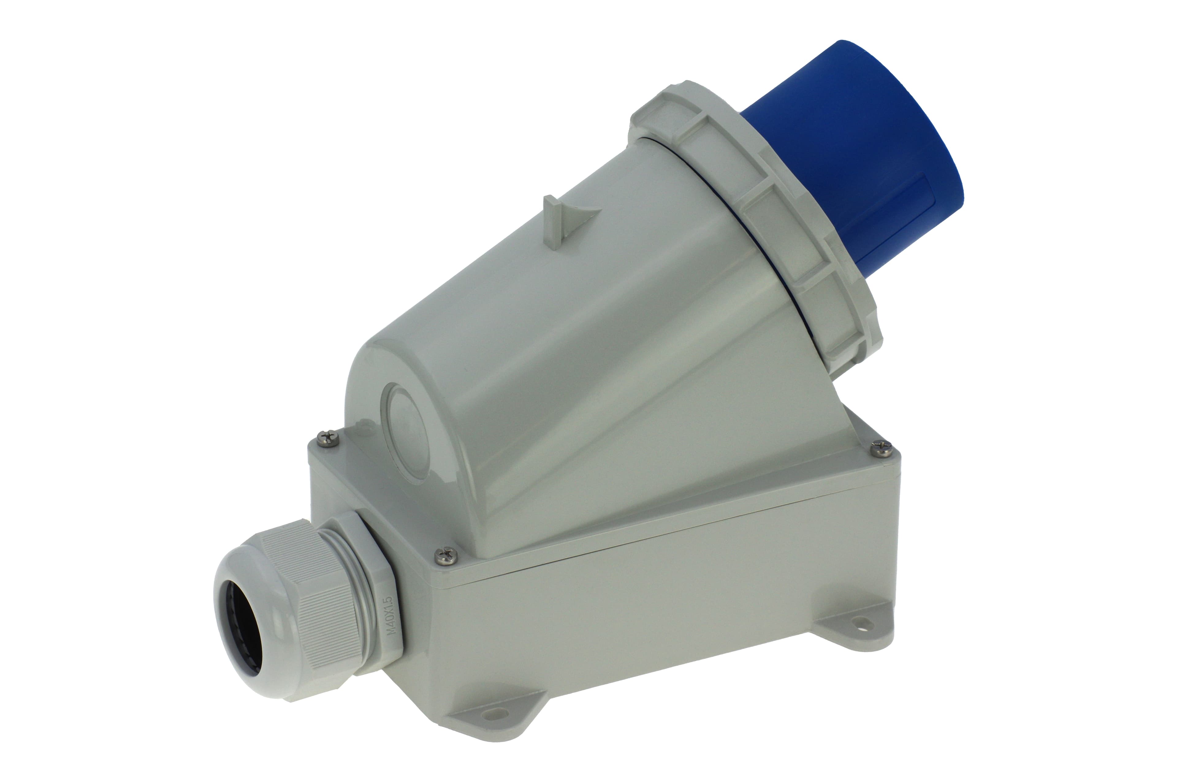 Вилка настенная 63A/230V/1P+N+E/IP67