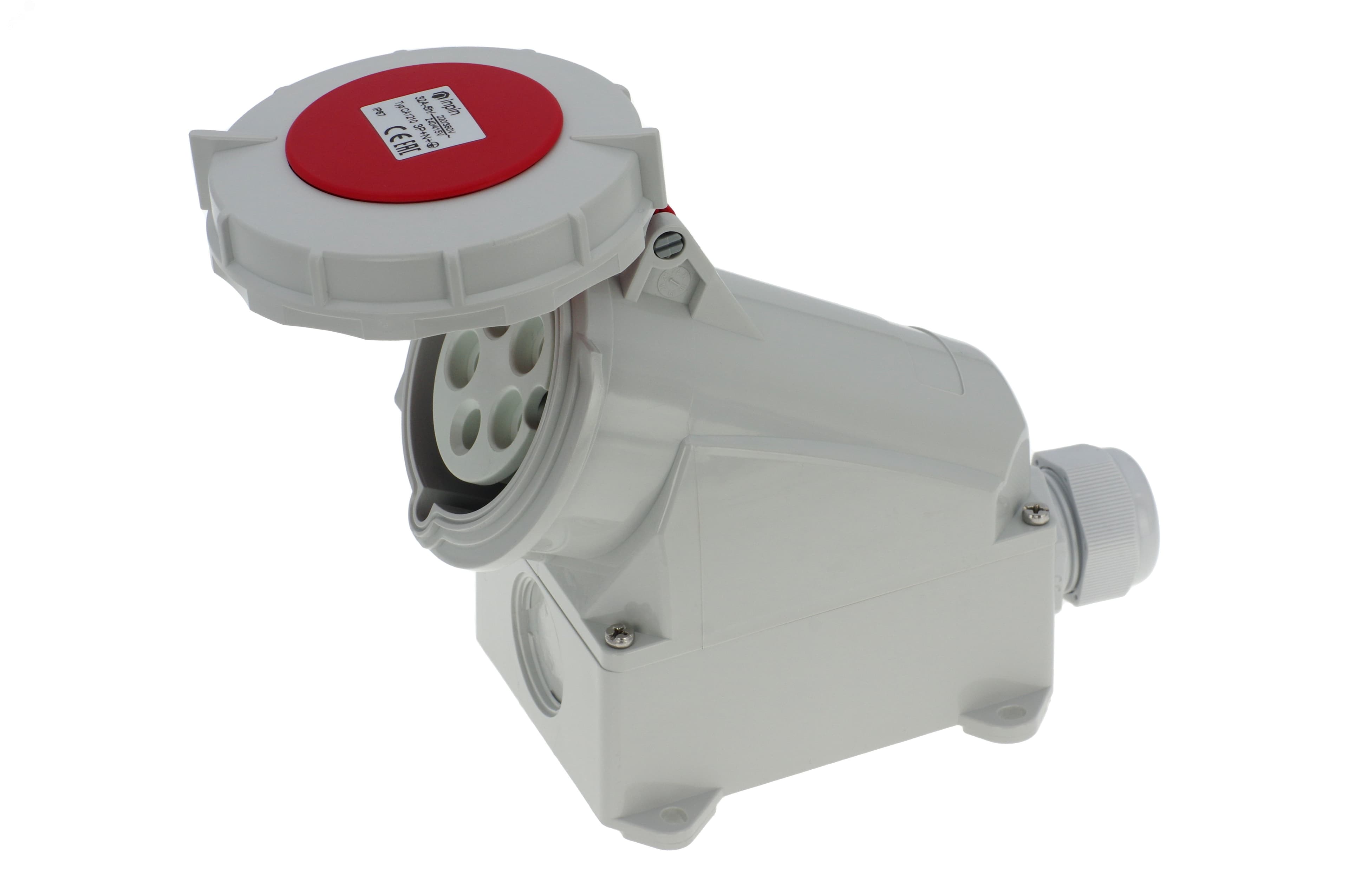 Розетка настенная 32A/400V/3P+N+E/IP67