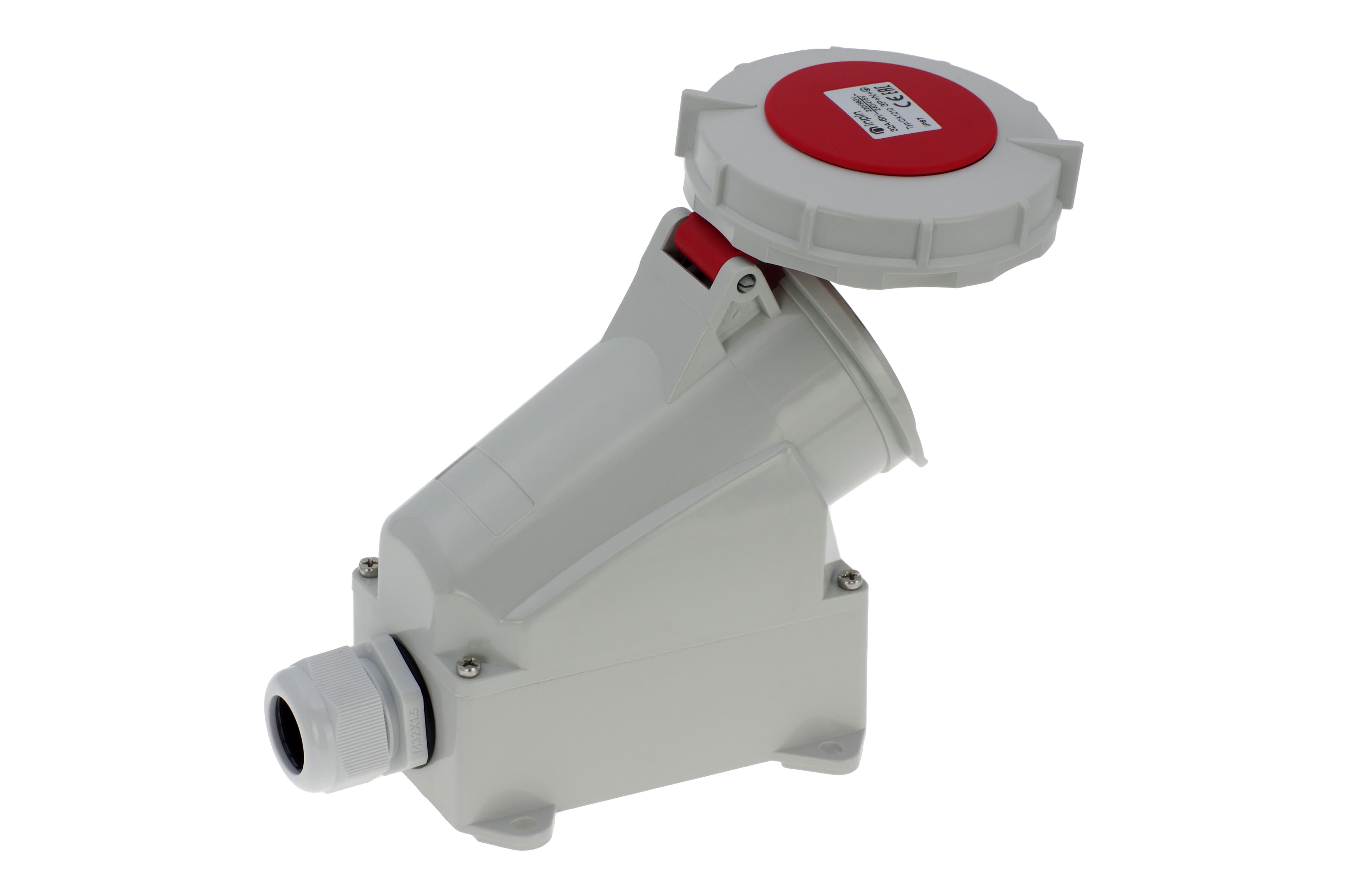 Розетка настенная 32A/400V/3P+N+E/IP67