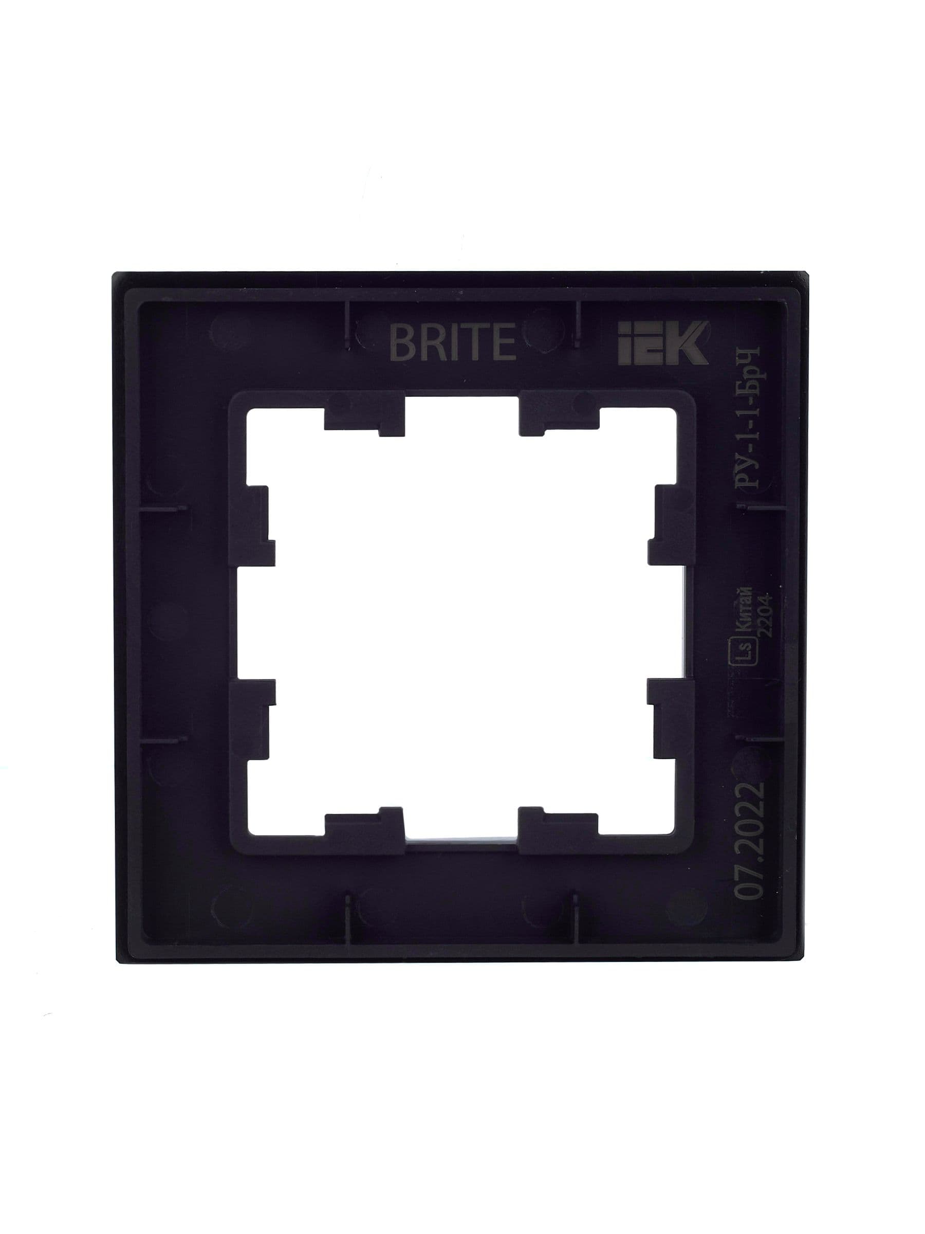 BRITE Рамка 1 -местная РУ-1-1-БрЧ металл черный