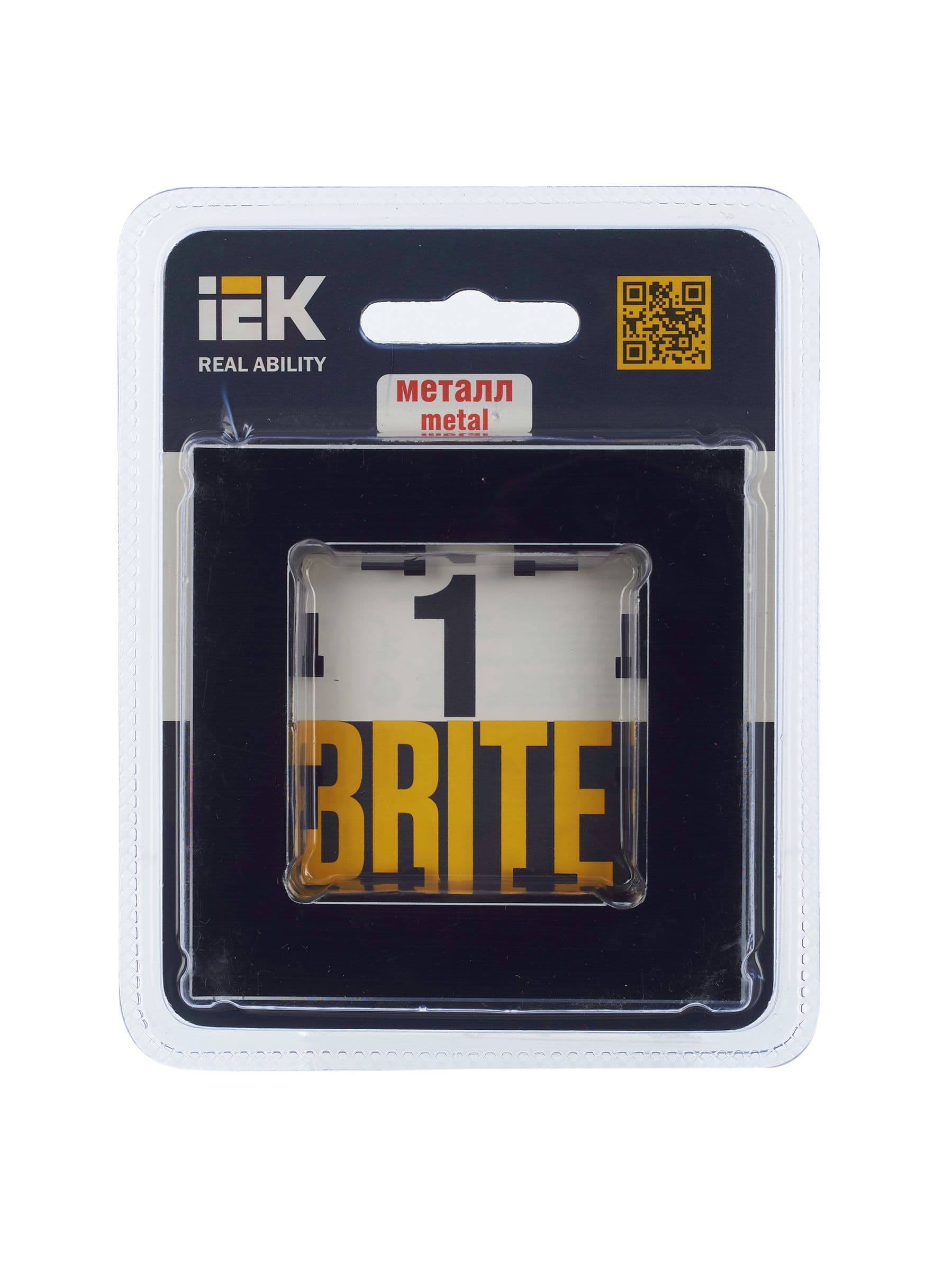 BRITE Рамка 1 -местная РУ-1-1-БрЧ металл черный