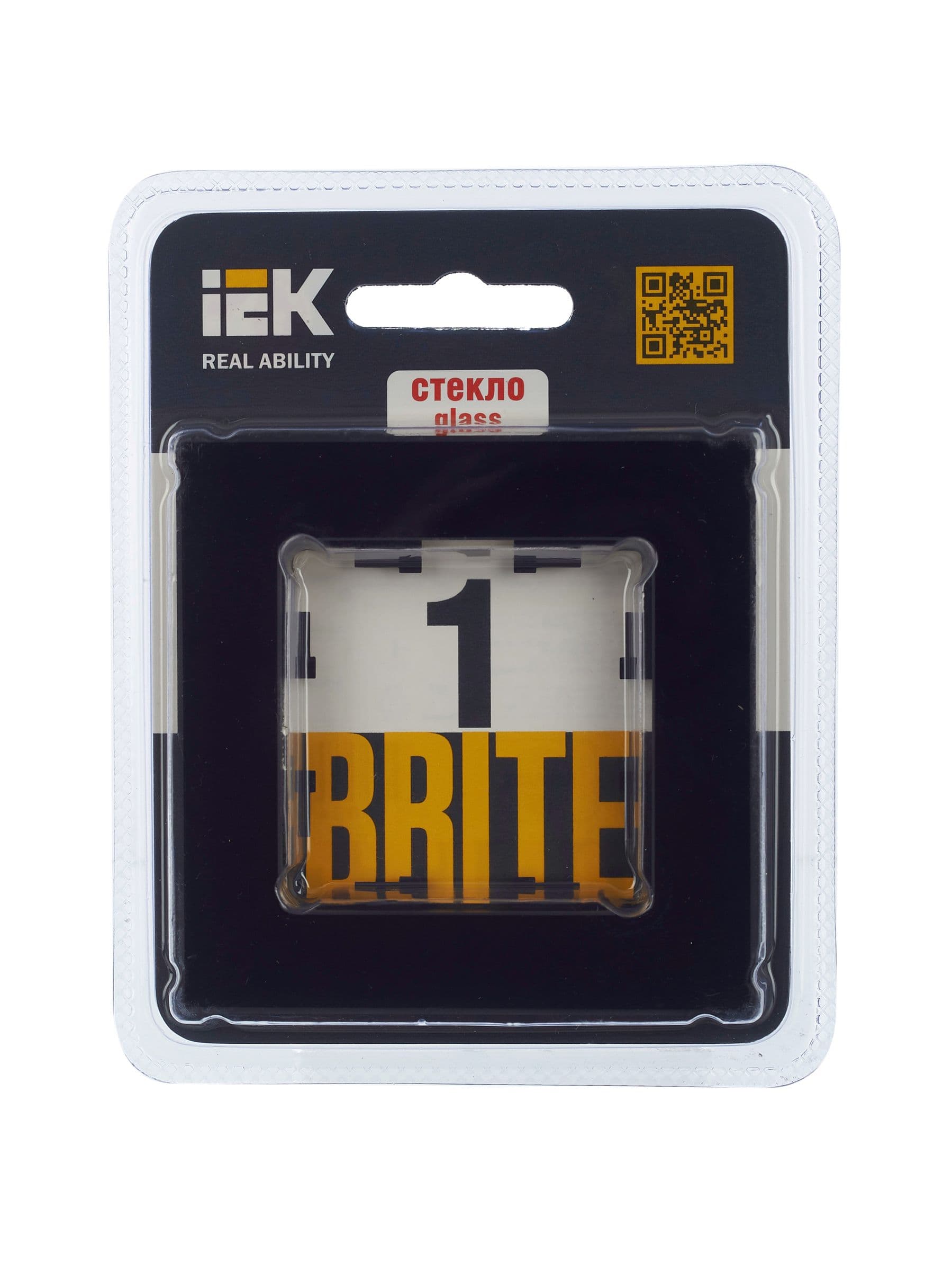 BRITE Рамка 1 -местная РУ-1-2-БрЧ стекло черный