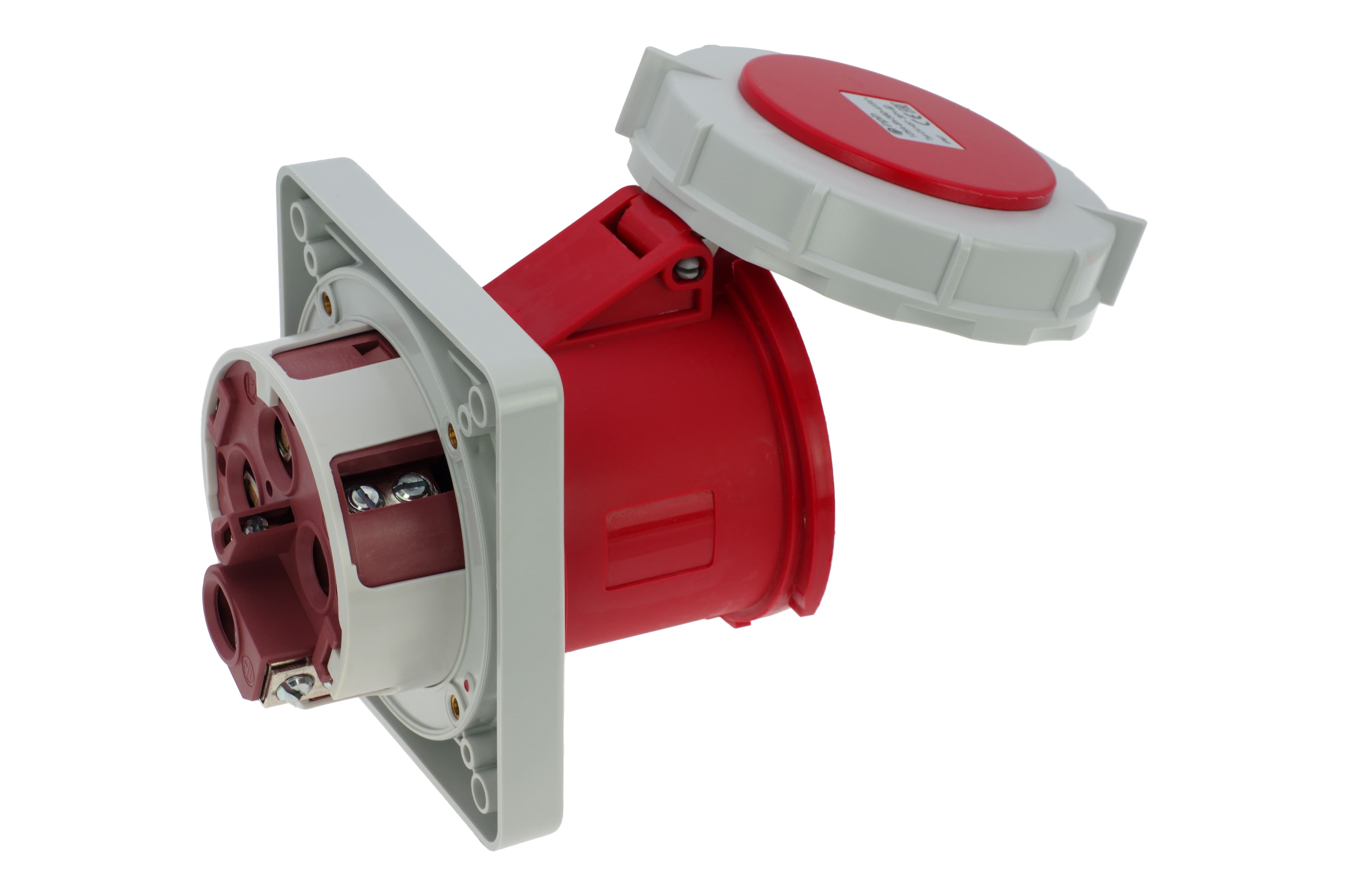 Розетка встраиваемая 125A/400V/3P+E/IP67, фланец 130x130
