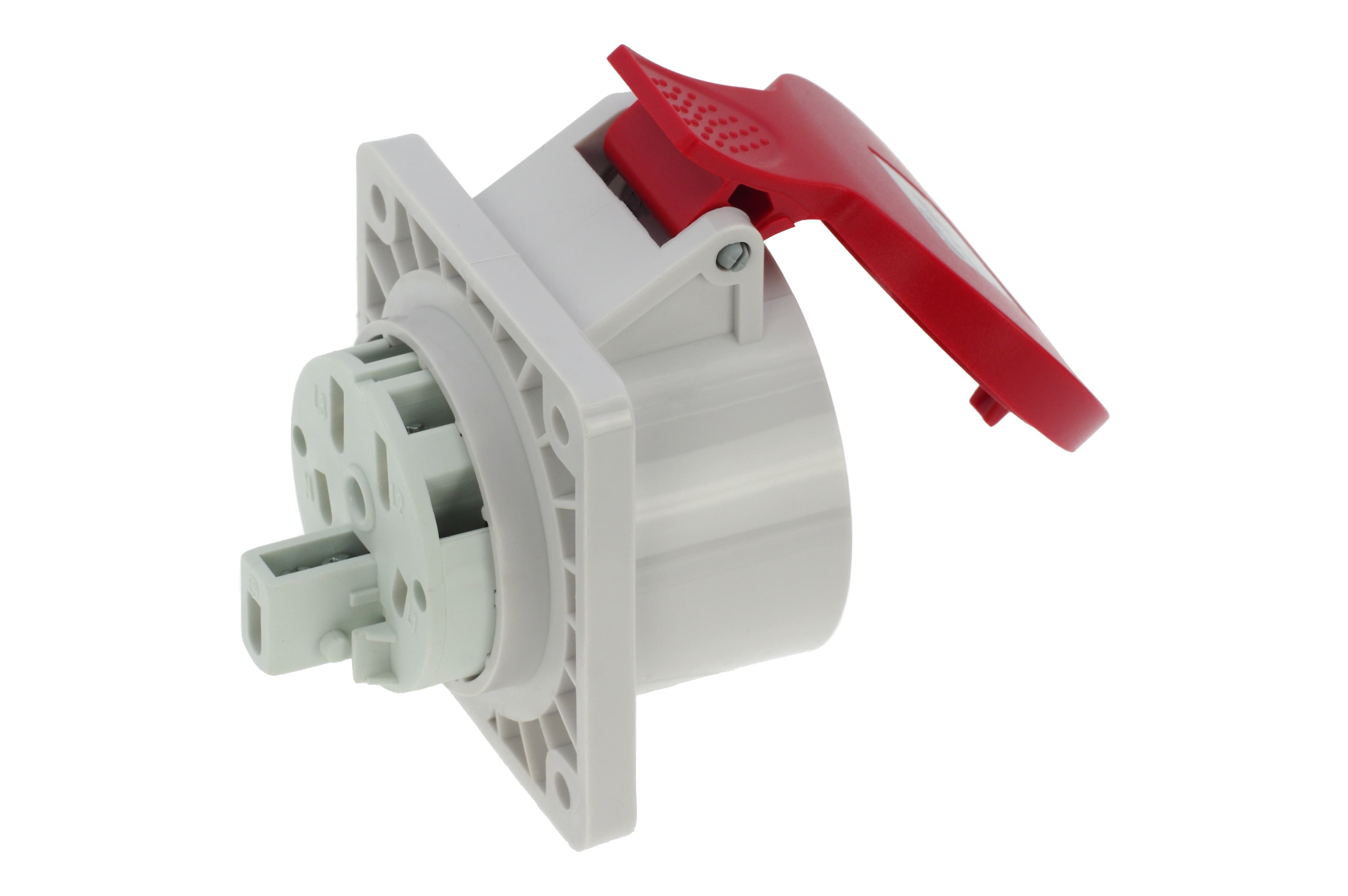 Розетка встраиваемая 16A/400V/3P+N+E/IP44, фланец 75x75