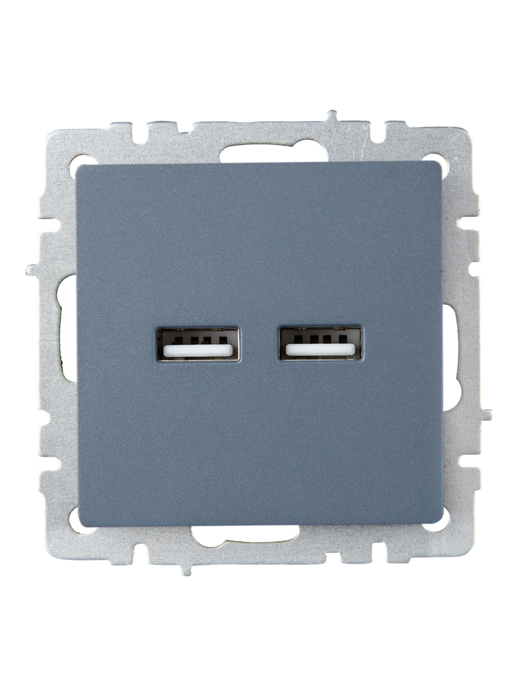 BRITE Розетка USB A+A 5В 3,1А РЮ10-1-БрМ маренго