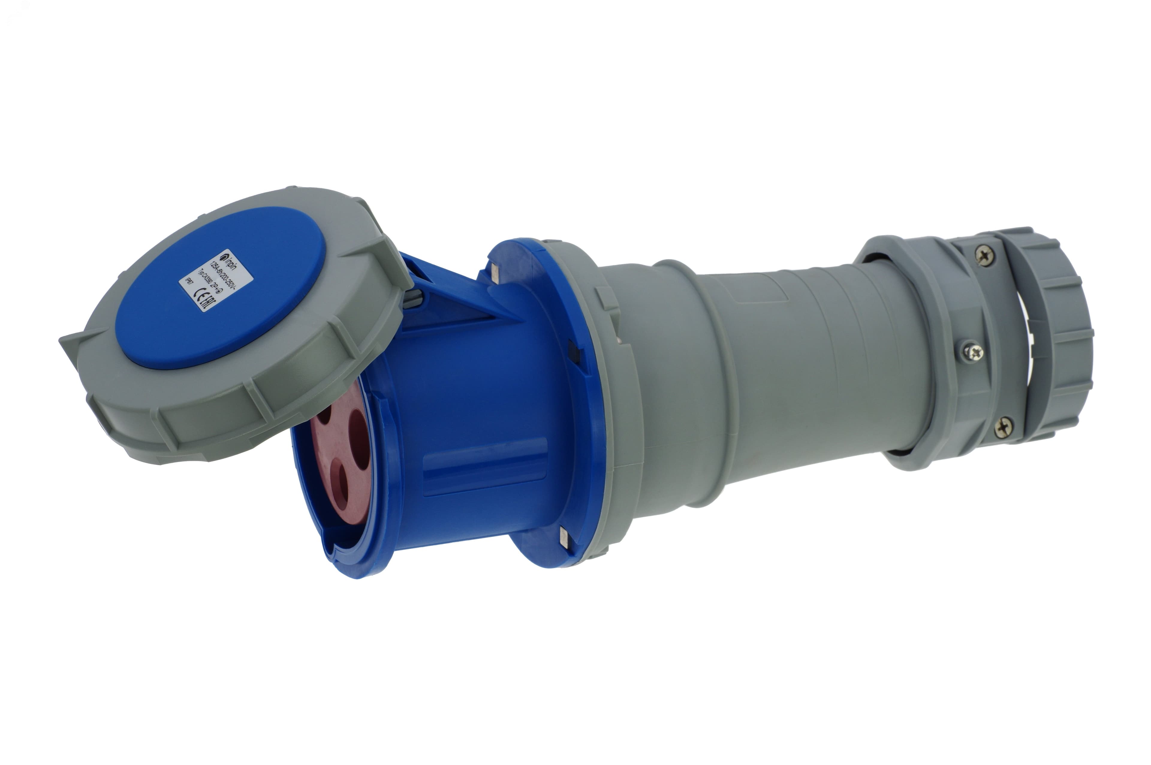 Розетка кабельная 125A/230V/1P+N+E/IP67