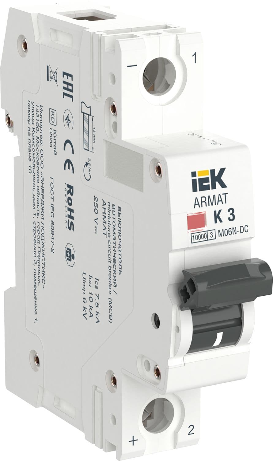 ARMAT Автоматический выключатель M06N-DC 1P K 3А