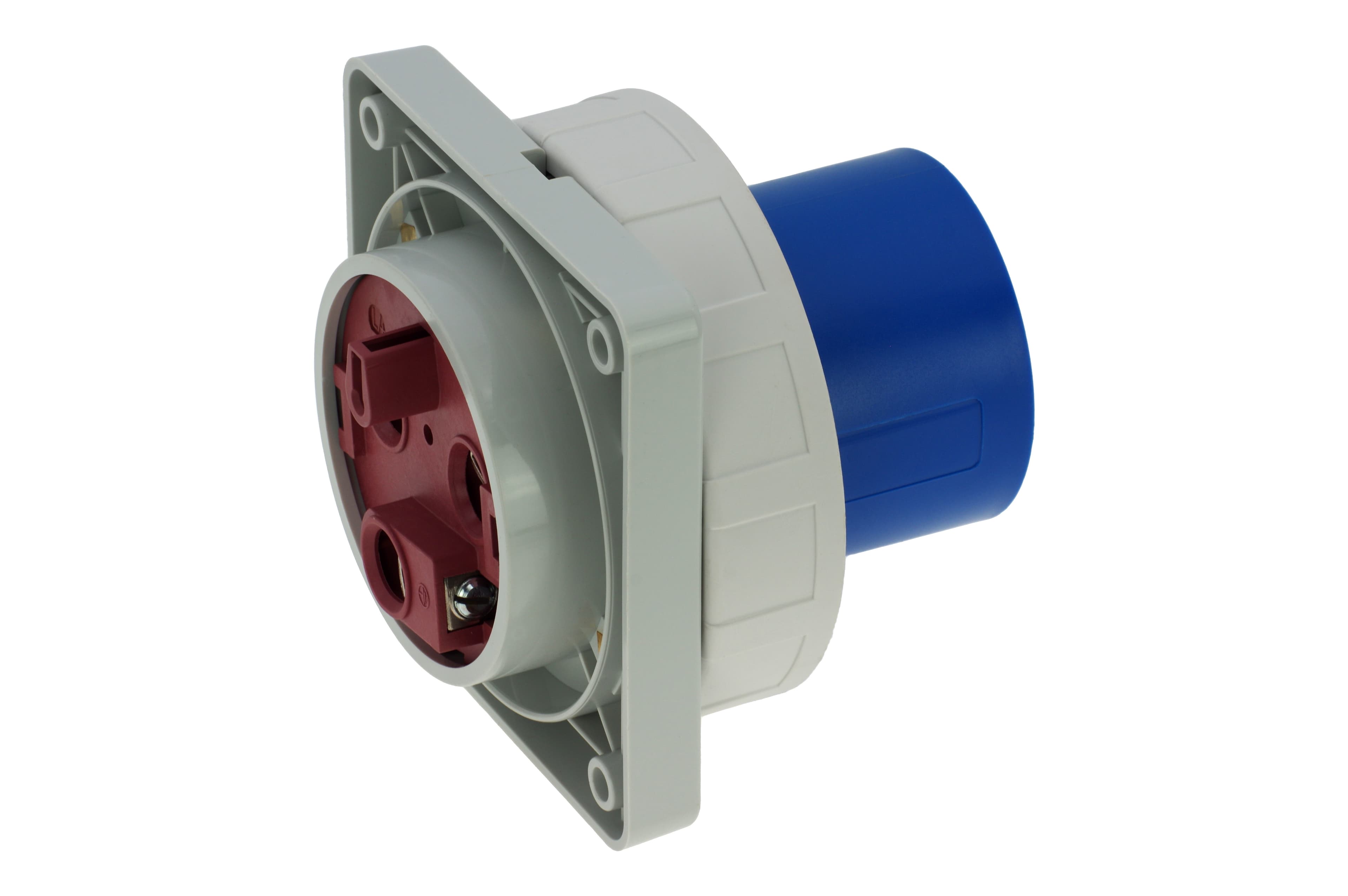 Вилка встраиваемая 125A/230V/1P+N+E/IP67, фланец 130x130