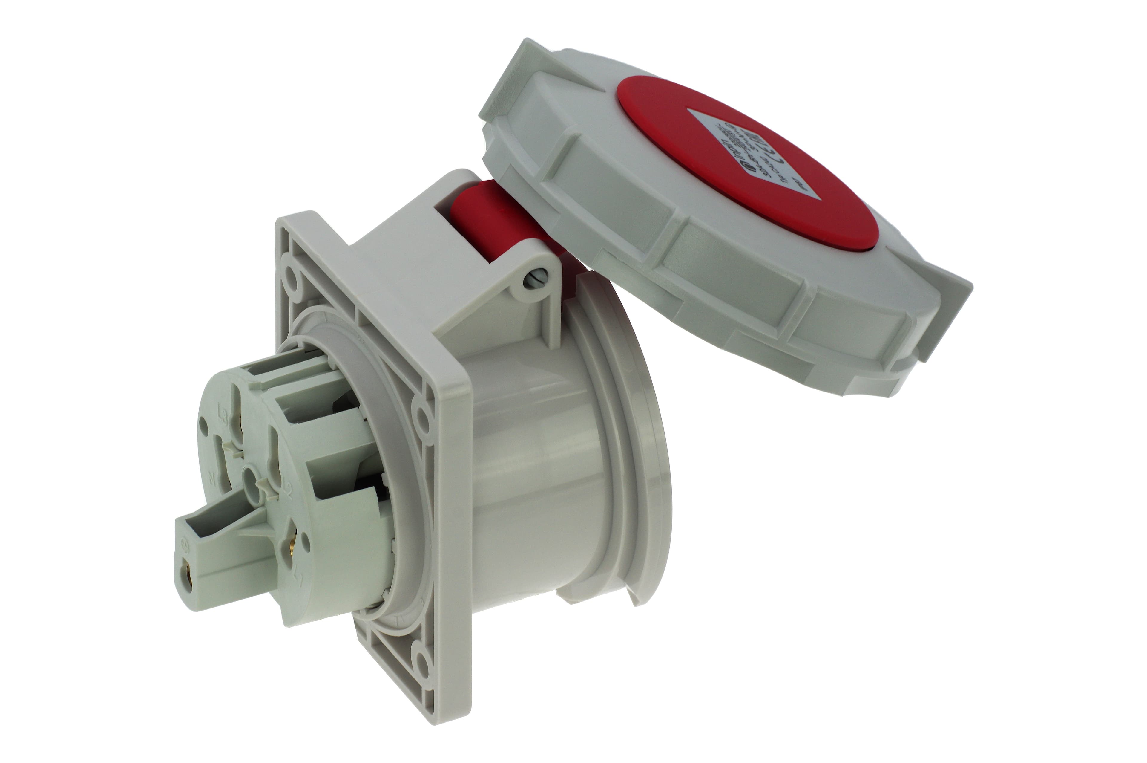 Розетка встраиваемая 32A/400V/3P+N+E/IP67, фланец 75x85