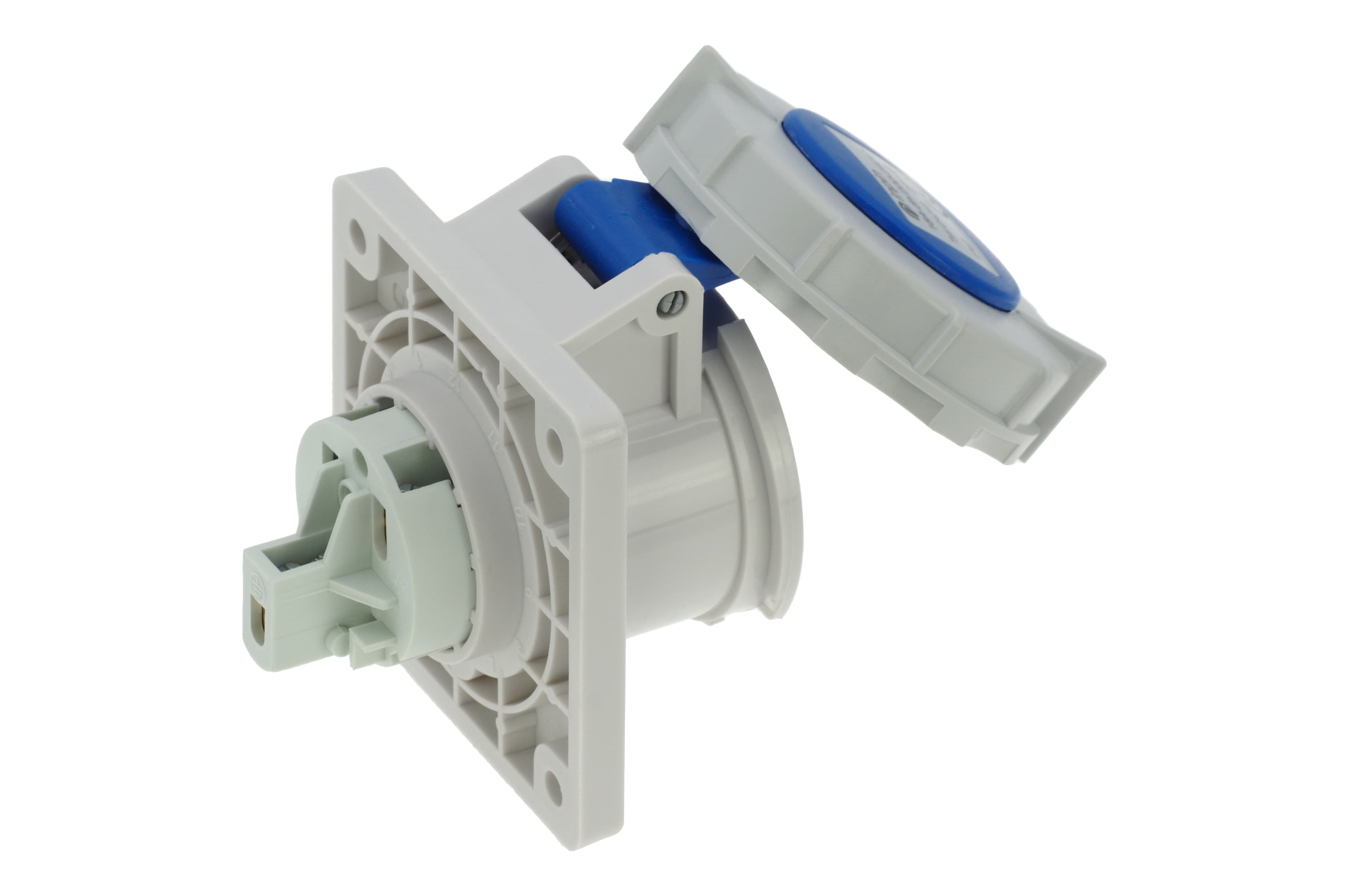 Розетка встраиваемая 16A/230V/1P+N+E/IP67, фланец 75x75