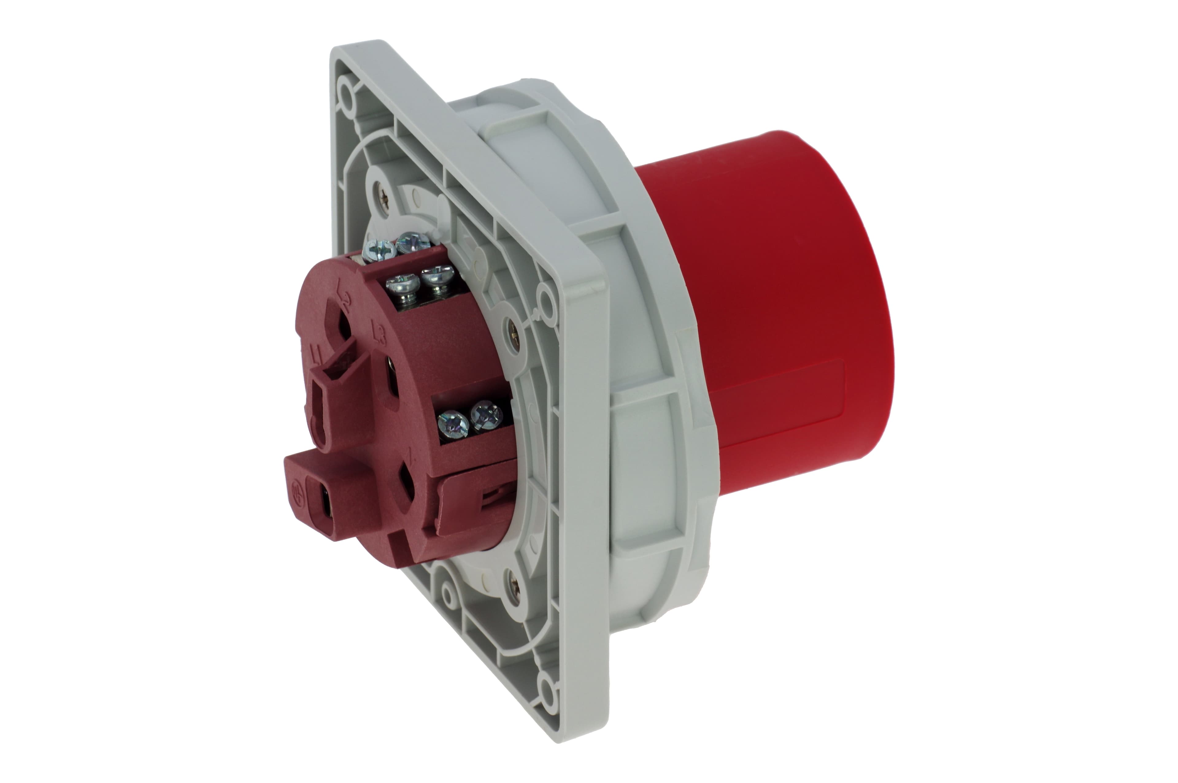 Вилка встраиваемая 63A/400V/3P+N+E/IP67, фланец 106x110