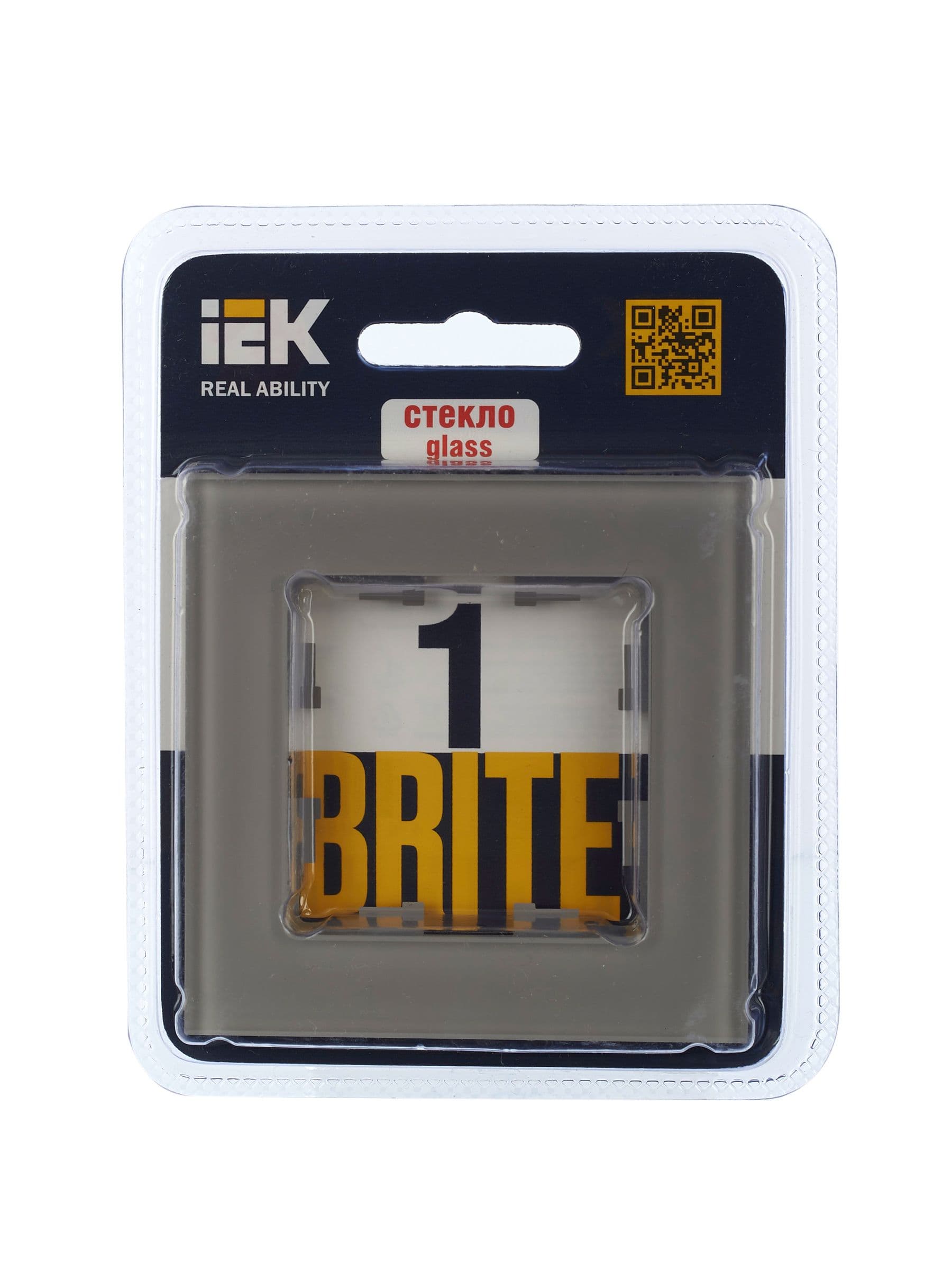 BRITE Рамка 1 -местная РУ-1-2-БрД стекло дымчатый