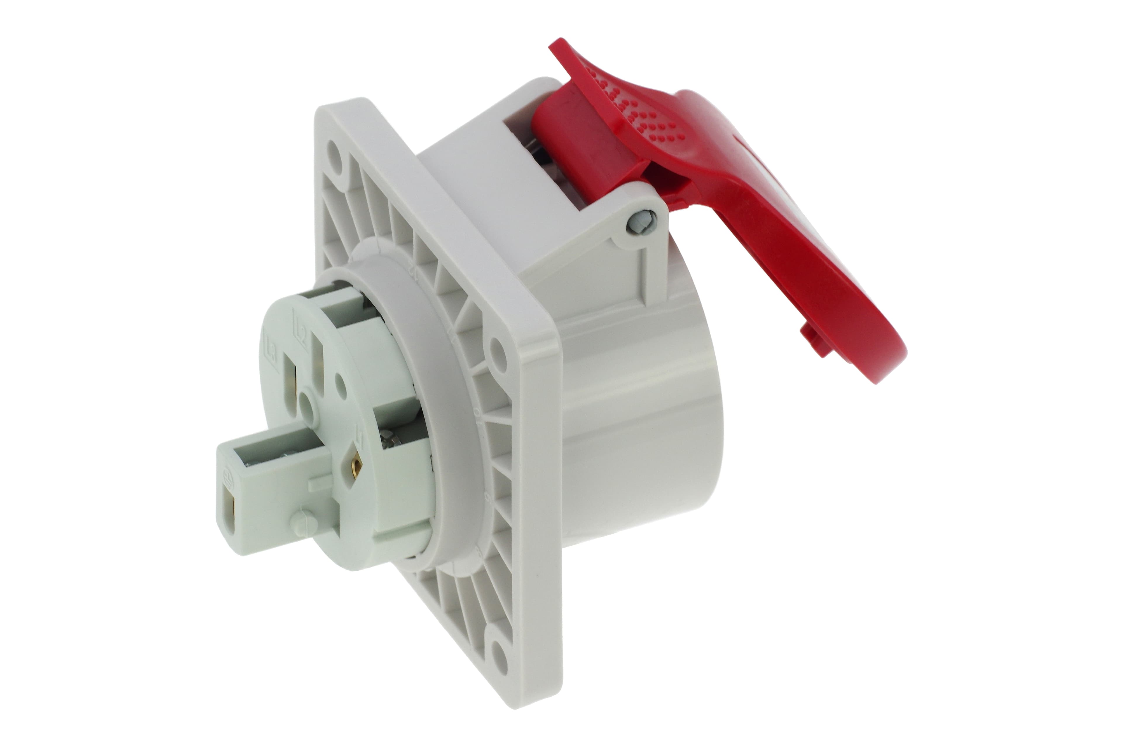 Розетка встраиваемая 16A/400V/3P+E/IP44, фланец 75x75
