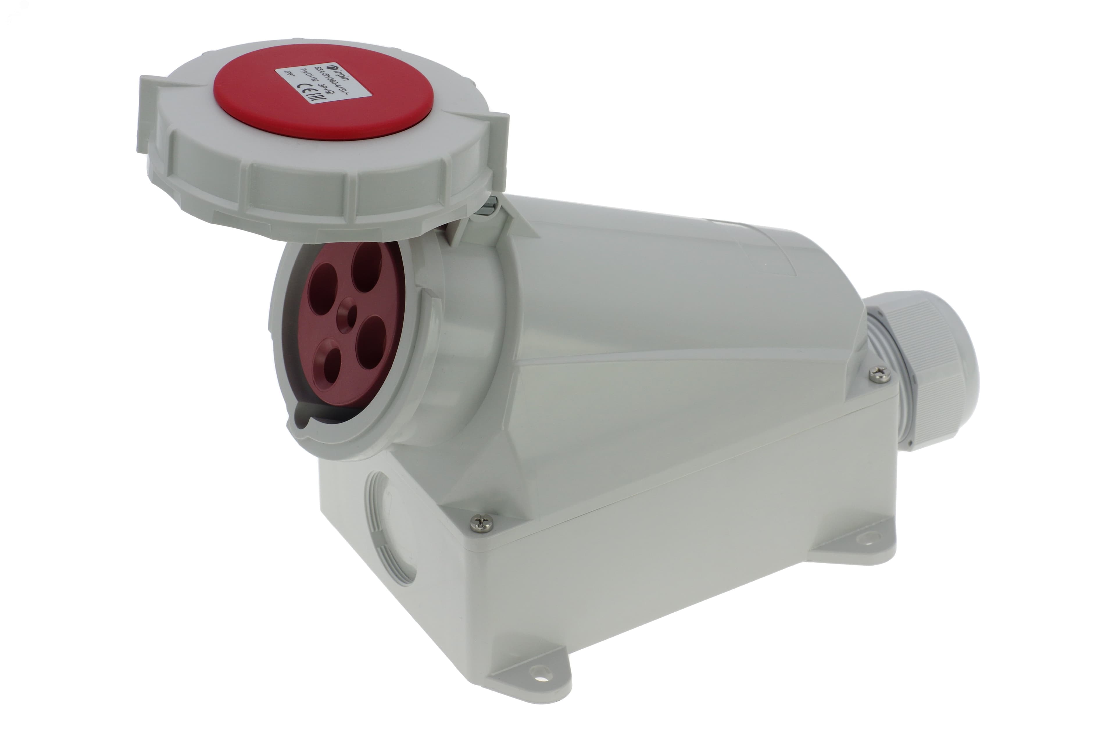 Розетка настенная 63A/400V/3P+E/IP67