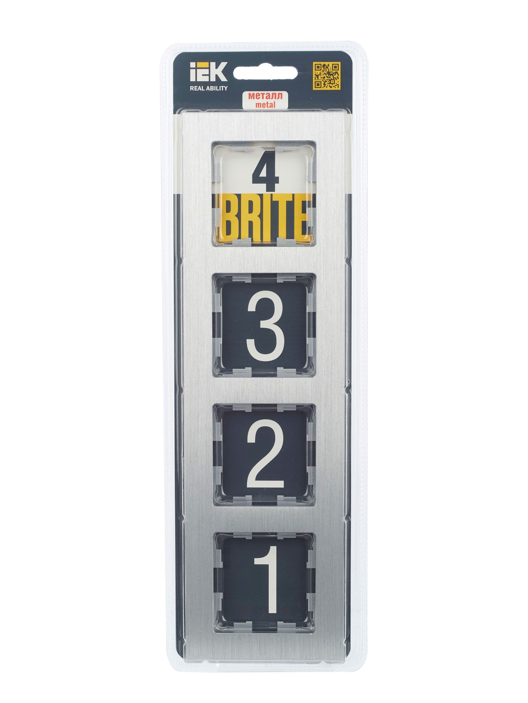 BRITE Рамка 4 -местная РУ-4-1-БрА металл алюминий