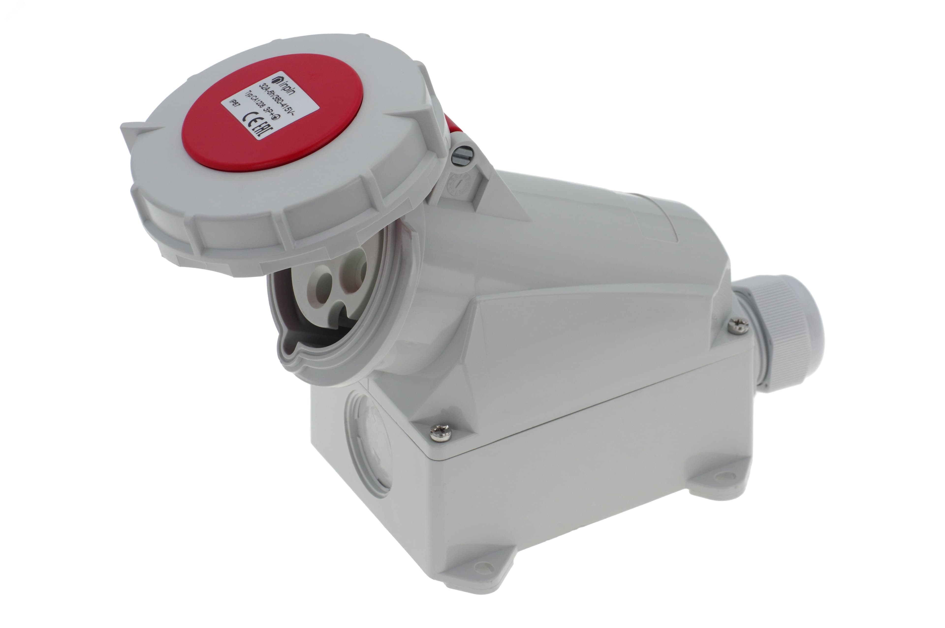 Розетка настенная 32A/400V/3P+E/IP67