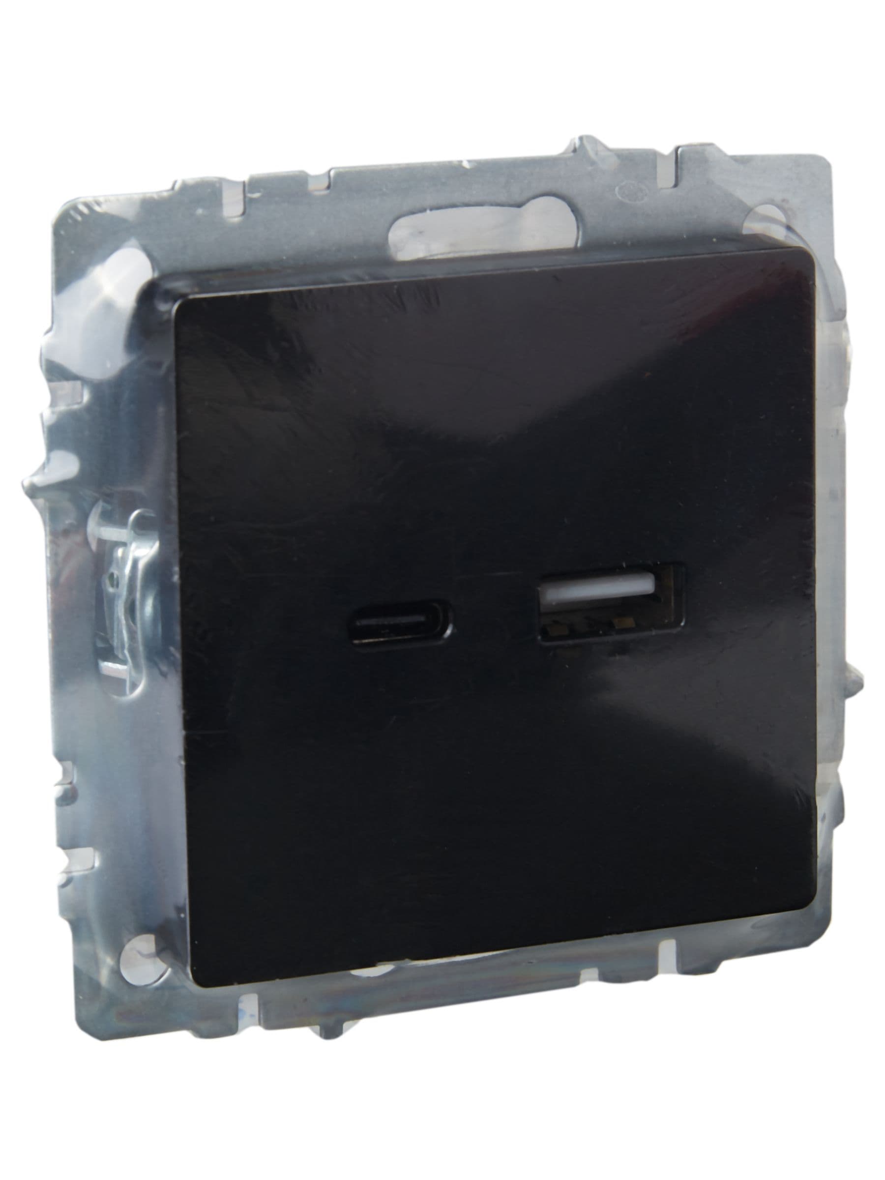 BRITE Розетка USB A+C 18Вт РЮ11-1-БрЧ черный IEK
