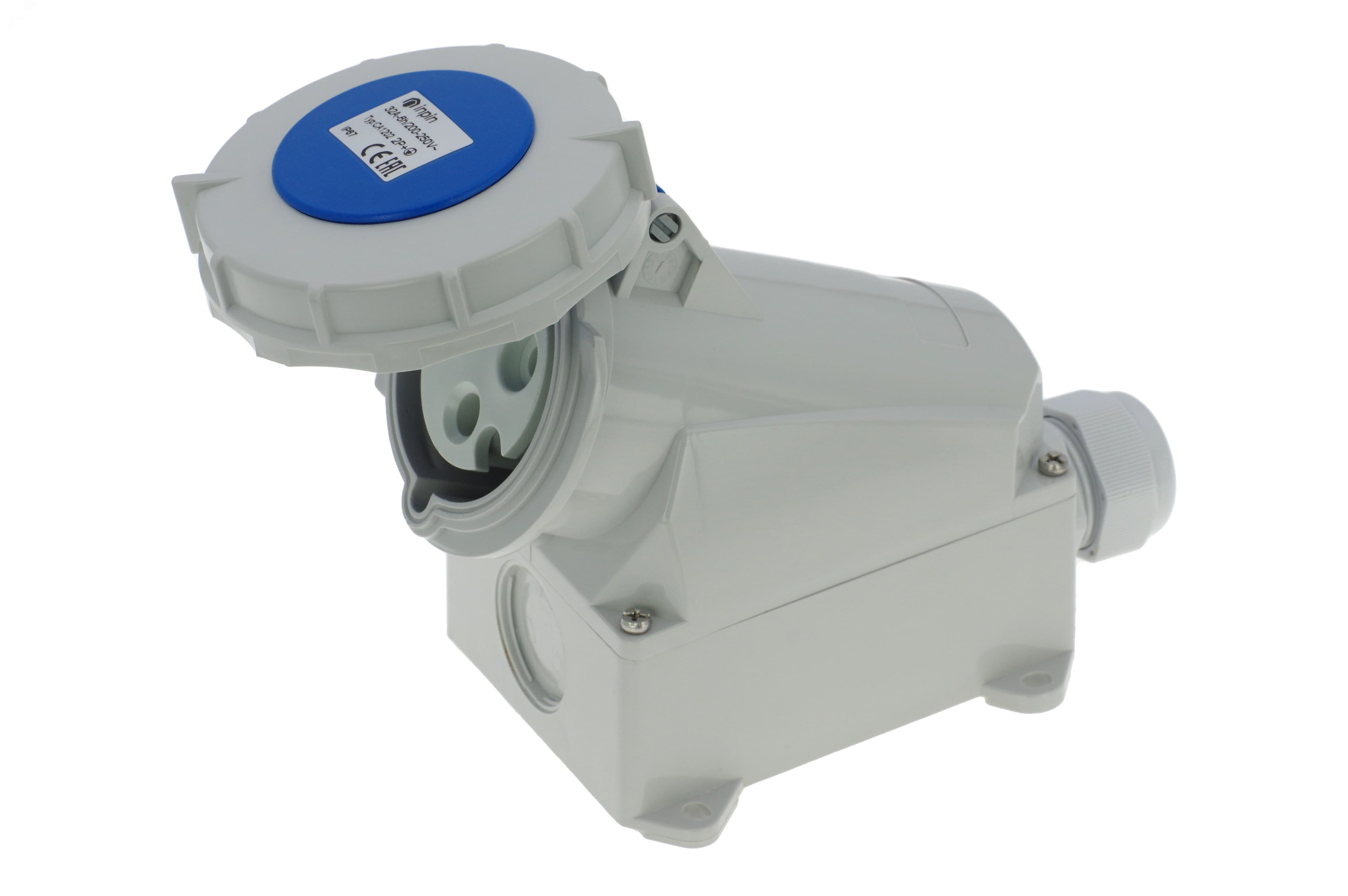 Розетка настенная 32A/230V/1P+N+E/IP67