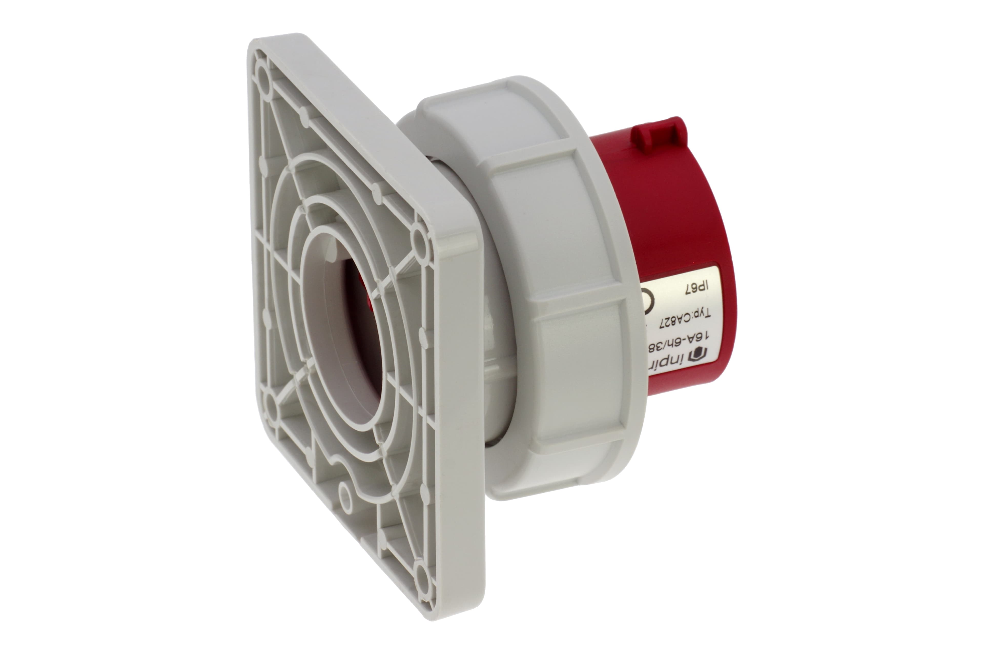 Вилка встраиваемая 16A/400V/3P+E/IP67, фланец 86x86