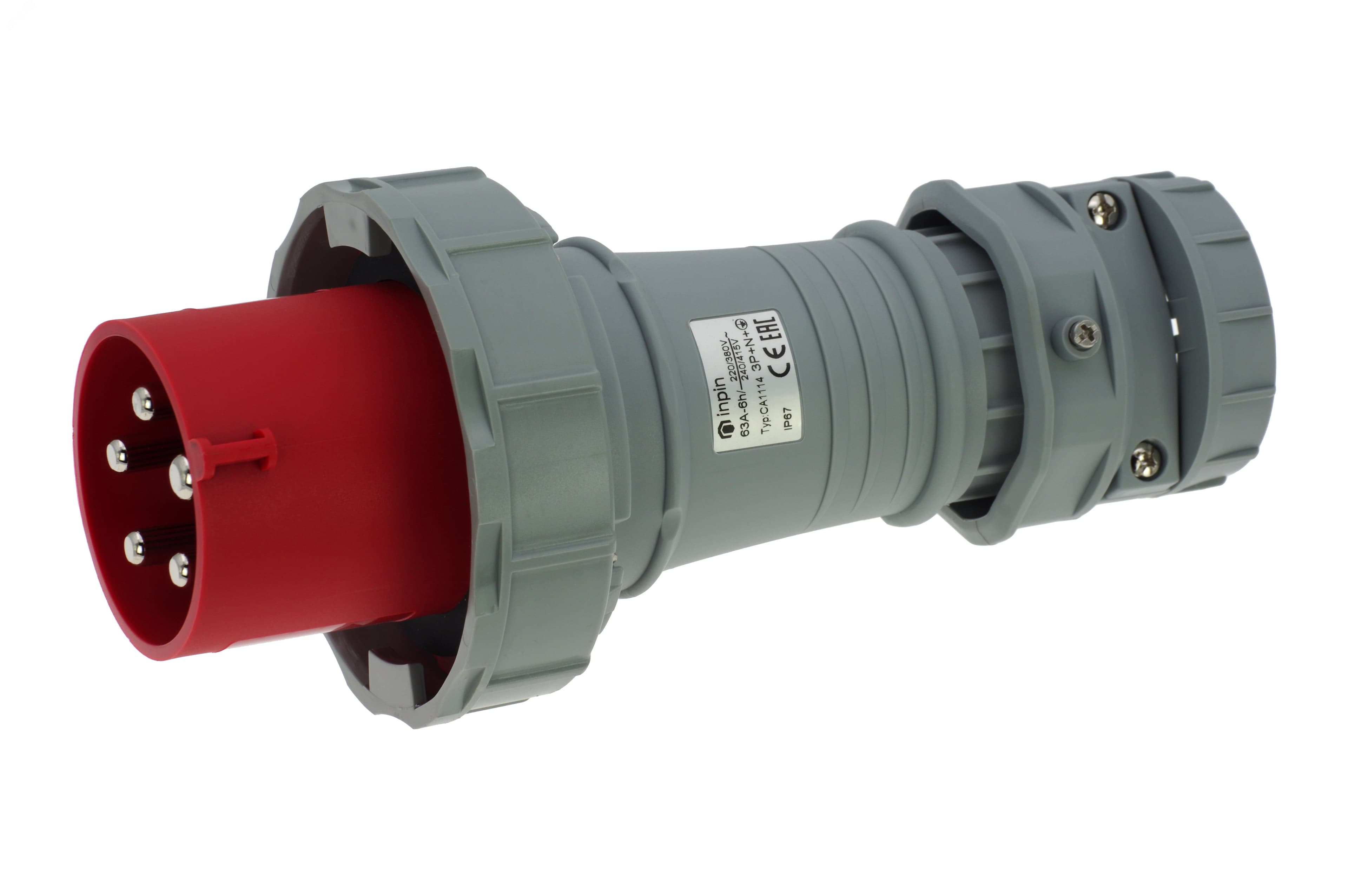 Вилка кабельная 63A/400V/3P+N+E/IP67