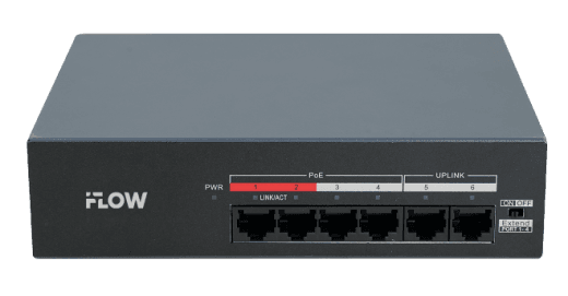 Коммутатор неуправляемый 4x100Мбит/с (RJ45 с PoE) , 2x100Мбит/с (RJ45) 35Вт