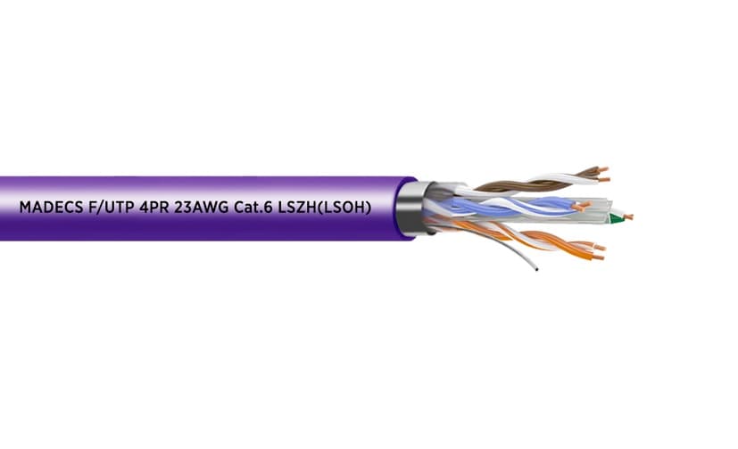Витая пара F/UTP 4PR 23AWG Cat.6 LSZH(LSOH) экранированная с ограниченным выделением дыма(DCM Test Report) Польша