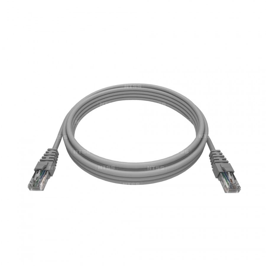 Патч-корд 2хRJ45/8P8C, T568B UTP 5e кат. литой 2 метра, LSZH, серый