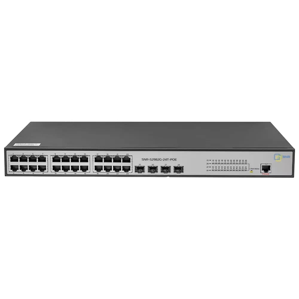 Коммутатор управляемый L2  24 порта RJ45/SFP 100 1000 Мб/сPoE 185Вт