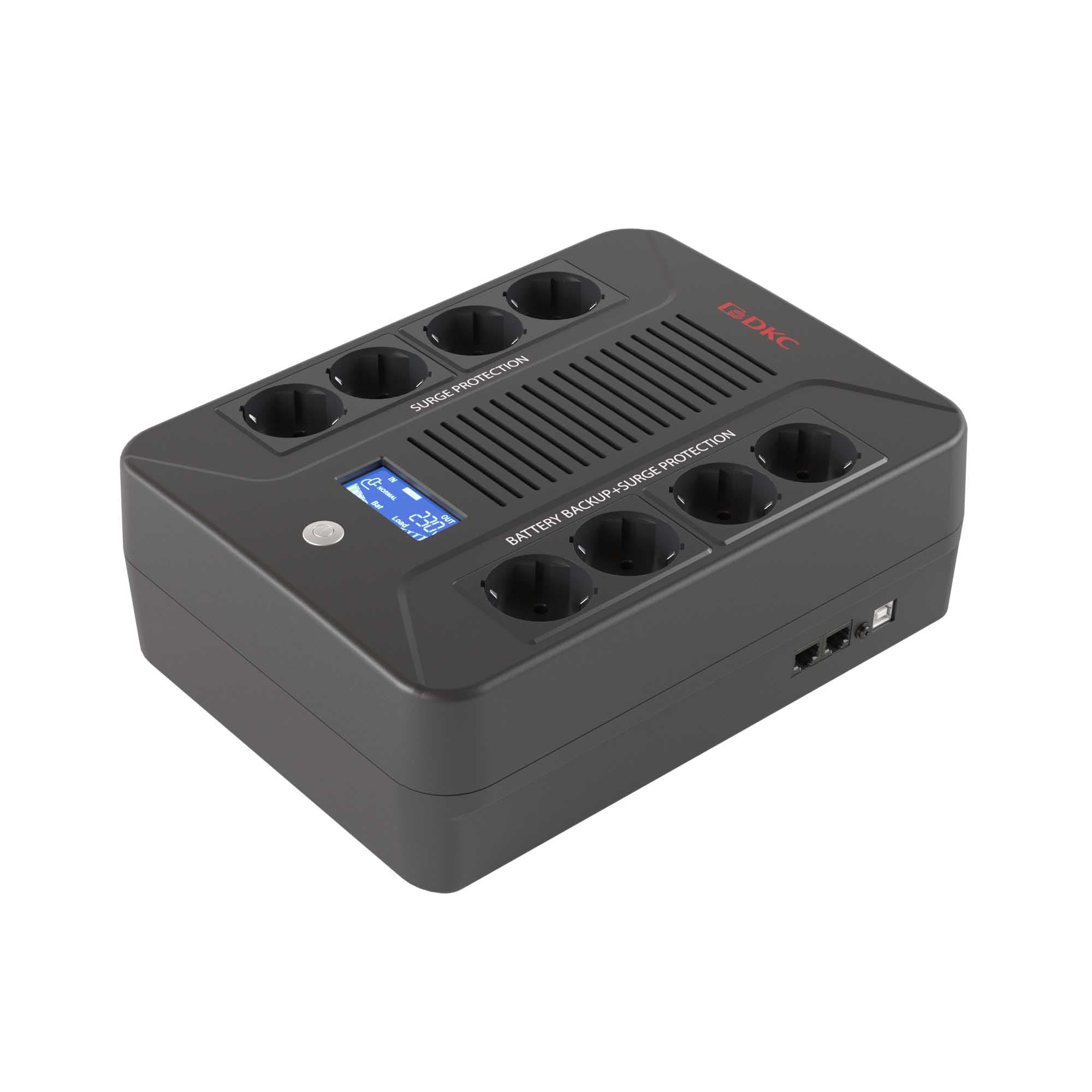 Источник бесперебойного питания line-interactive, Инфо ПДУ (Info PDU), 1000 ВА/600 Вт, 1/1,8xSchuko,  LCD, 1x9Aч