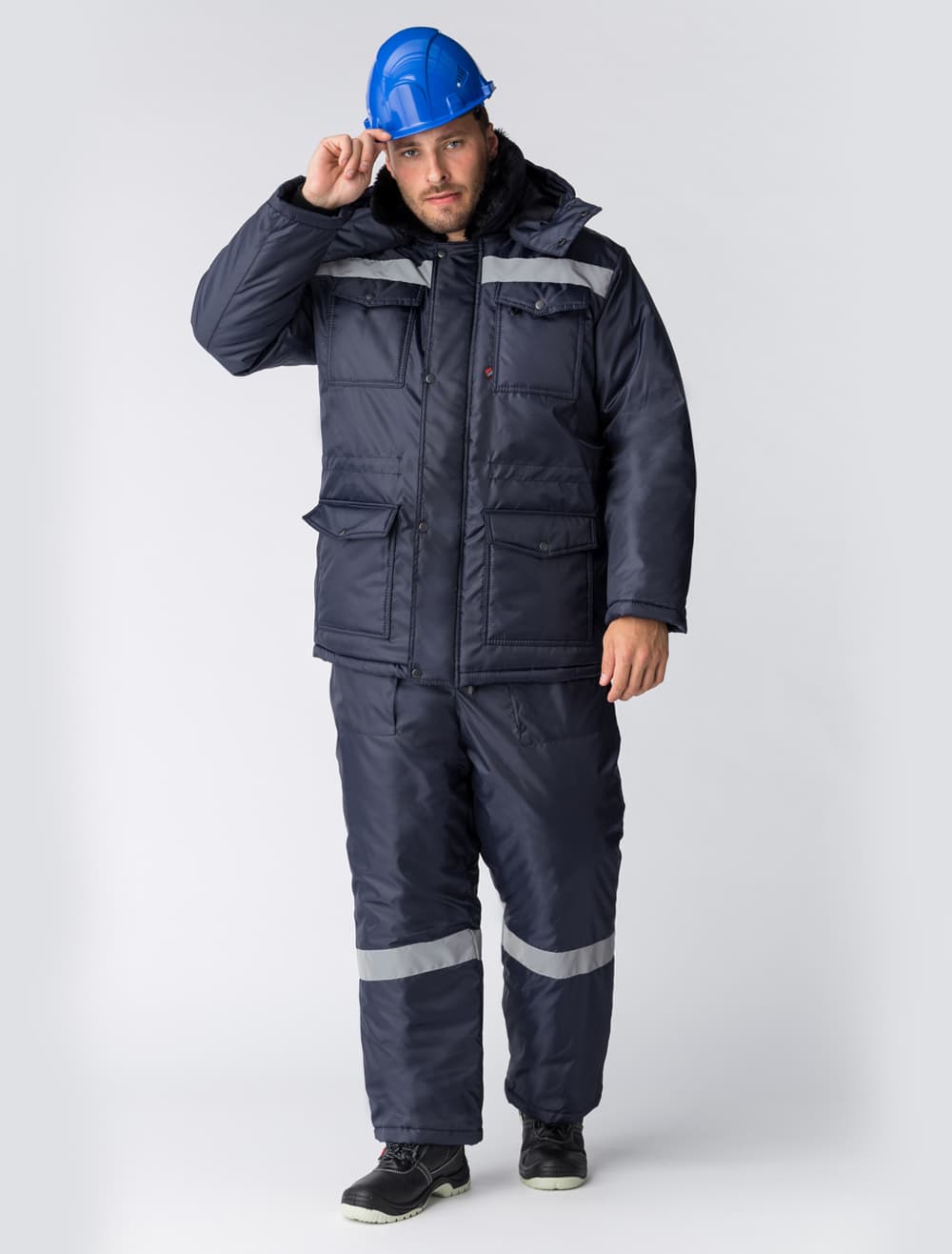 Костюм зимний Мастер NEW (Оксфорд) полукомбинезон, темно-синий 48-50 170-176