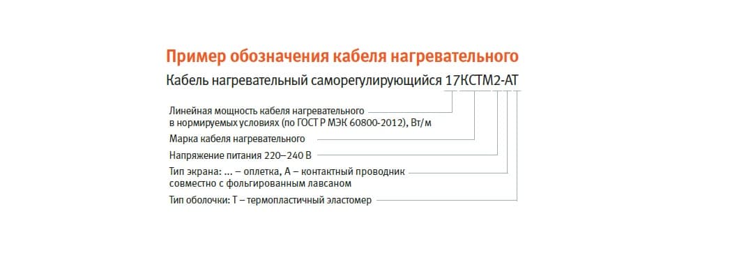 Кабель нагревательный саморегулирующийся 17КСТМ2-АТ
