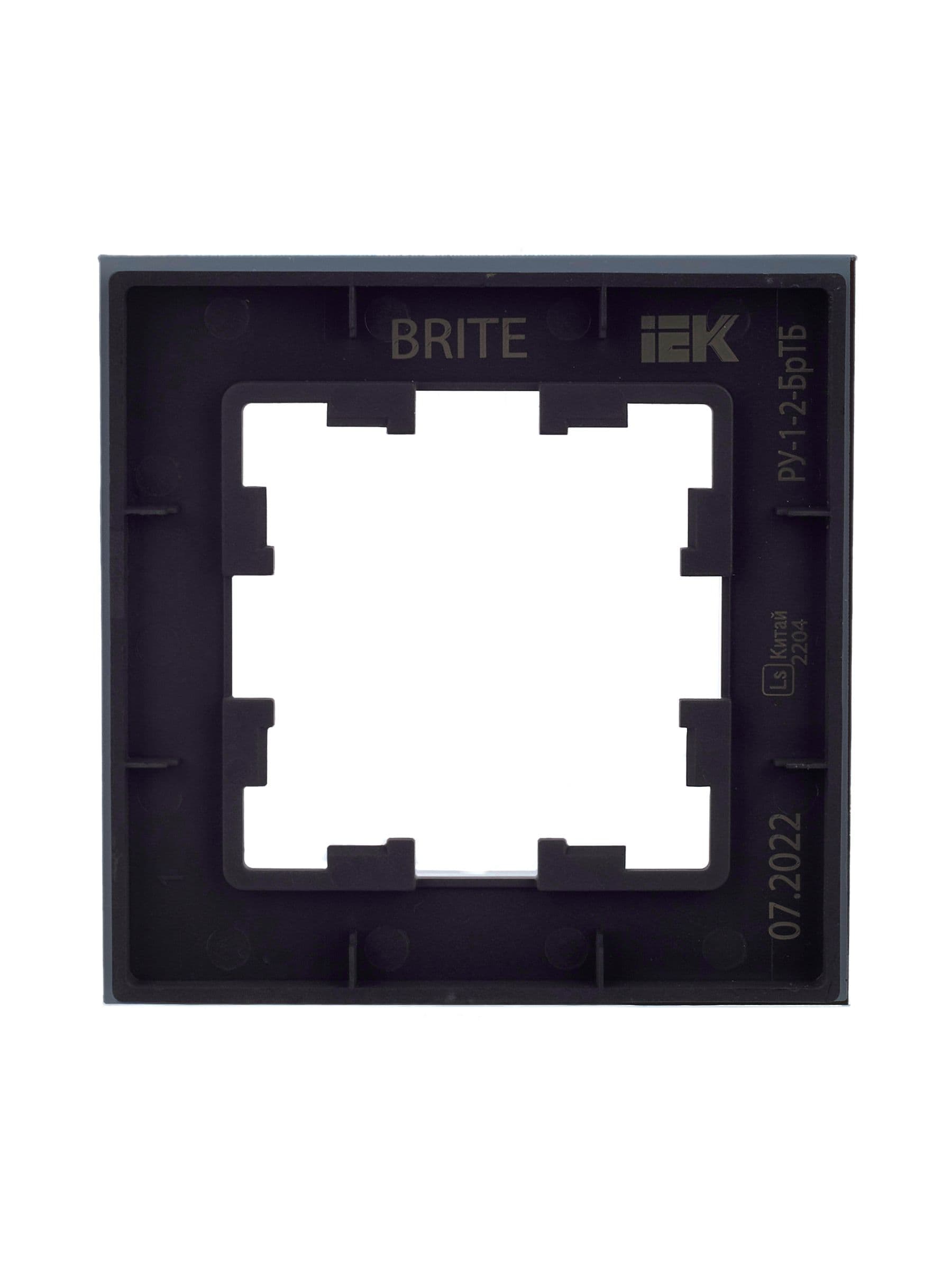 BRITE Рамка 1 -местная РУ-1-2-БрТБ стекло темная бронза