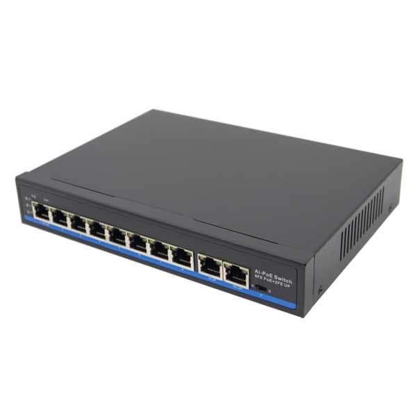 Коммутатор неуправляемый 8x100Мбит/с (RJ45 с PoE+,PoE++), 2x1Гбит/с (RJ45) 120Вт