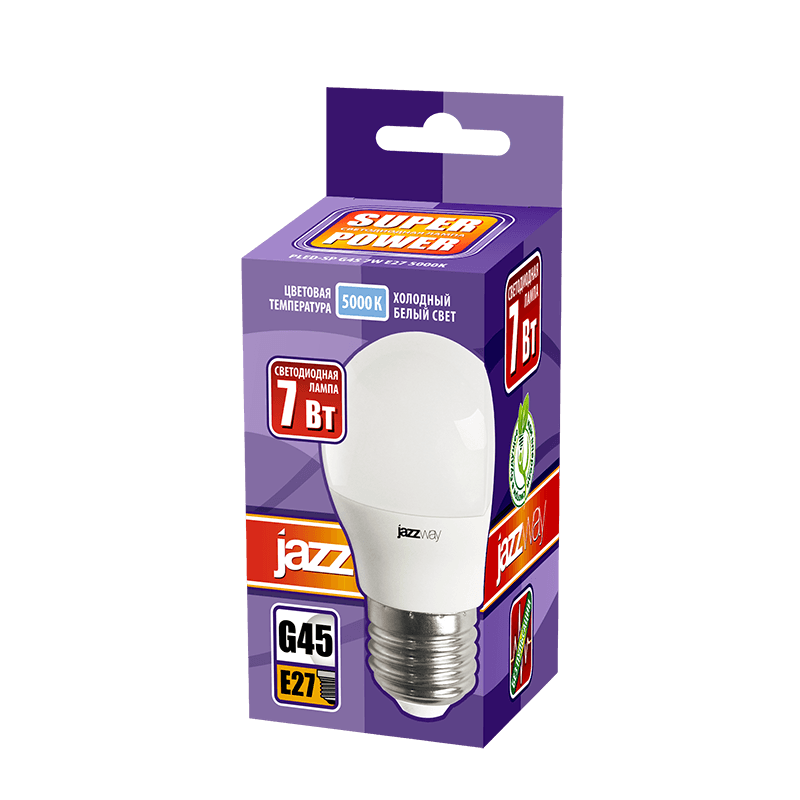 Лампа светодиодная LED 7Вт E14 220В 5000К PLED- SP G45 шар