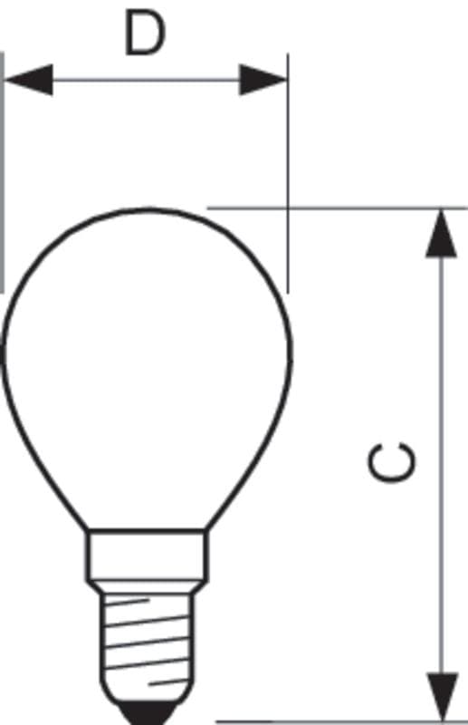 Лампа накаливания ЛОН Stan 60W E14 230V P45 FR 1CT/10X10