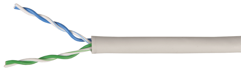 Каб. в. п. U/UTP кат. 5E 4х2х24AWG solid PVC серый бухта 100 метров