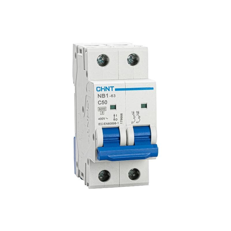 Выключатель автоматический двухполюсный NB1-63 2P 50A 6кА х-ка C (DB) (R)