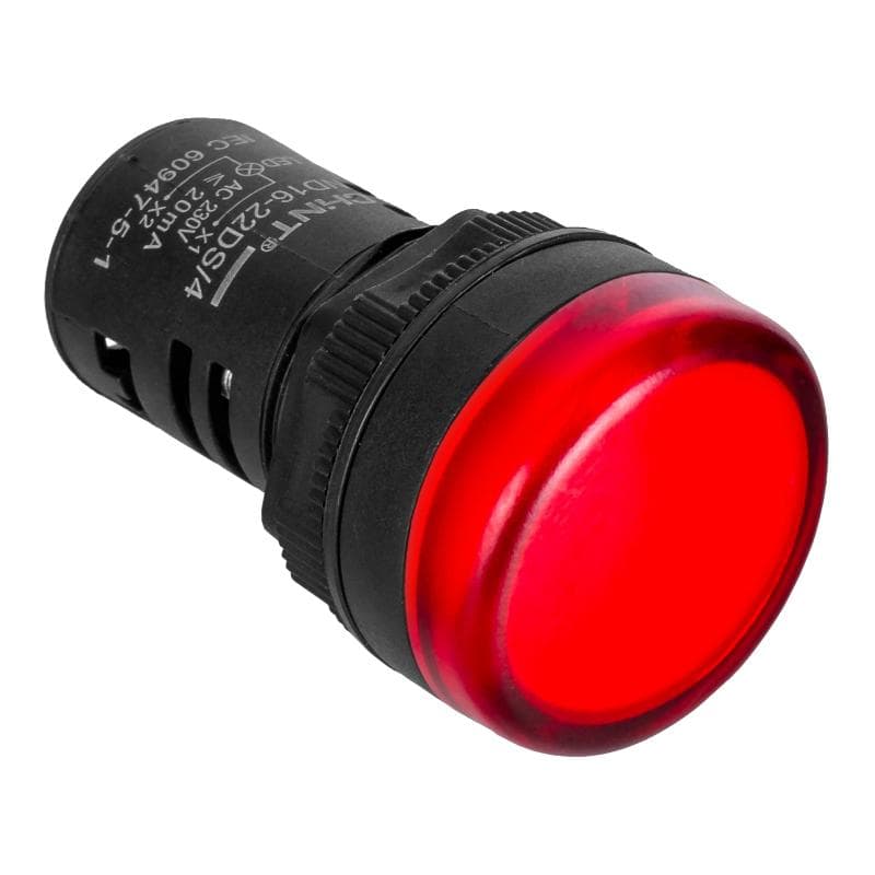 Индикатор ND16-22DS/2C красный, компактный, встр. резистор, IP65 АС/DC24В (R)