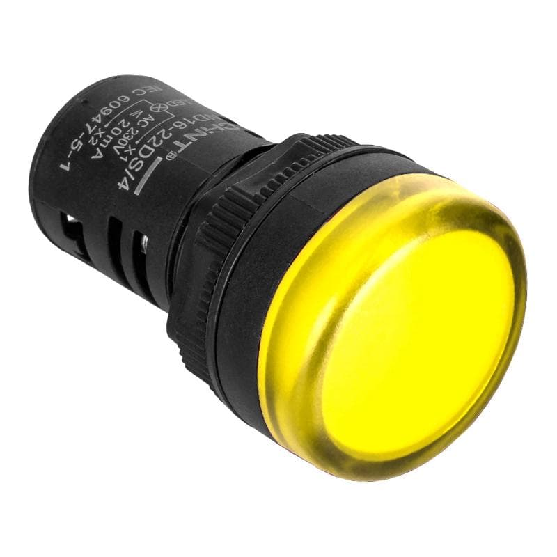 Индикатор ND16-22DS/2C желтый, компактный, встр. резистор, IP65 АС/DC24В (R)