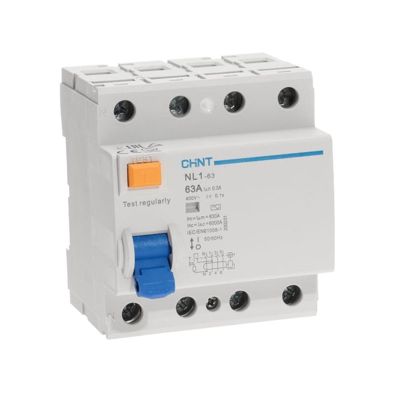 Устройство защитного отключения (УЗО) NL1-63 6kA 4P 63A 300mA тип AC (DB) (R)