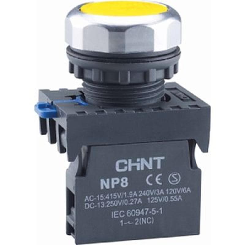 Кнопка управления NP8-10BN/5 без подсветки желтая 1НО IP65 (R)