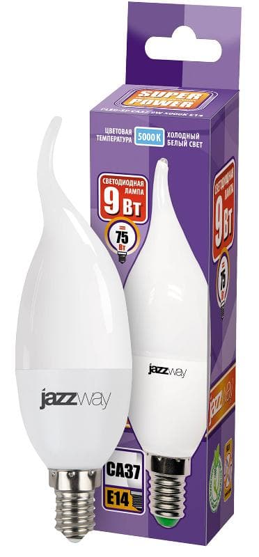 Лампа светодиодная LED 9Вт E14 230В 5000К PLED- SP CA37
