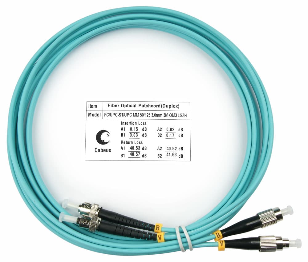 Патч-корд оптический duplex 3м FC-ST 50/125MM OM3 LSZH