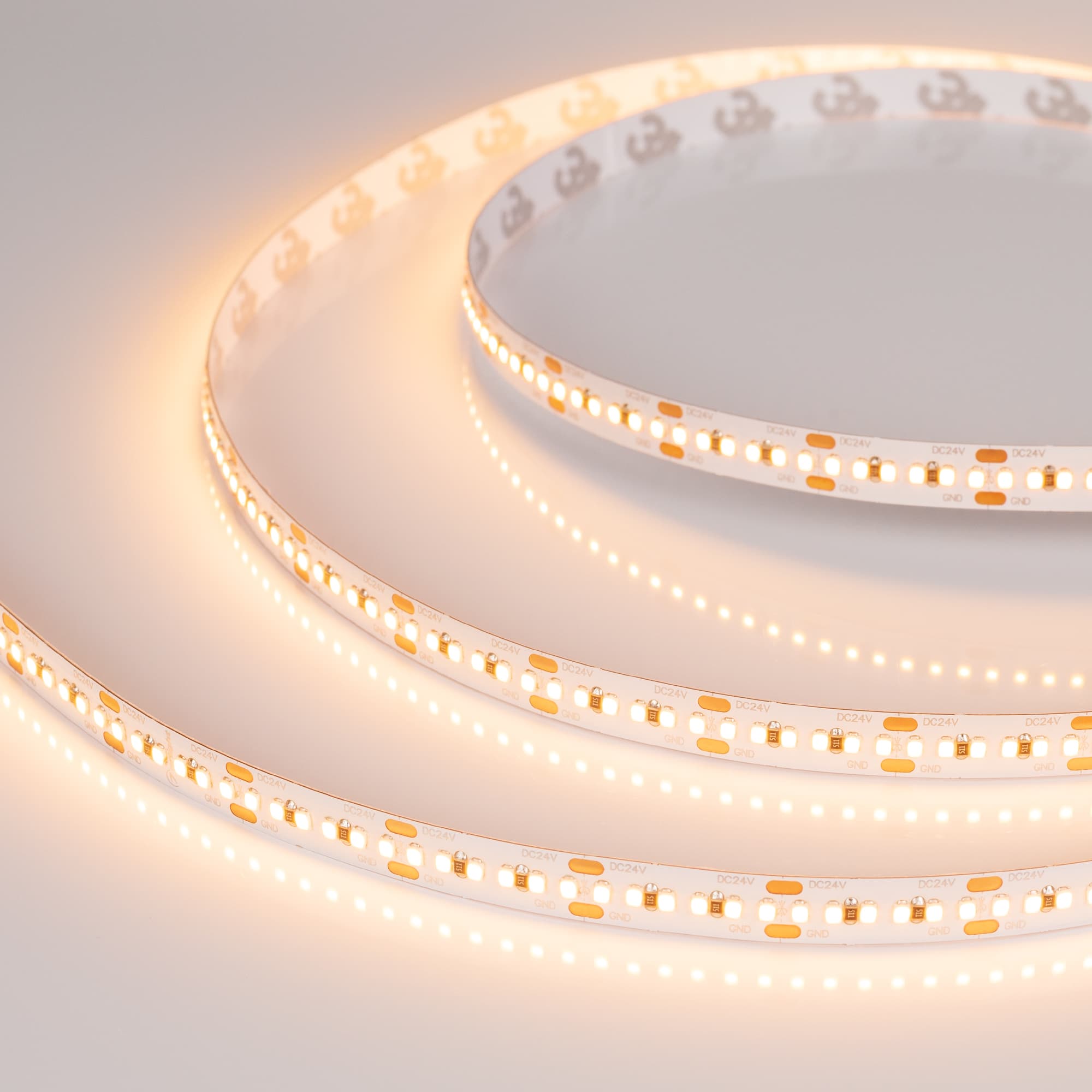 Лента светодиодная 8 Вт/м 24В 3000K IP20 300LED/м MICROLED-M300-8mm SMD 2216 5 м