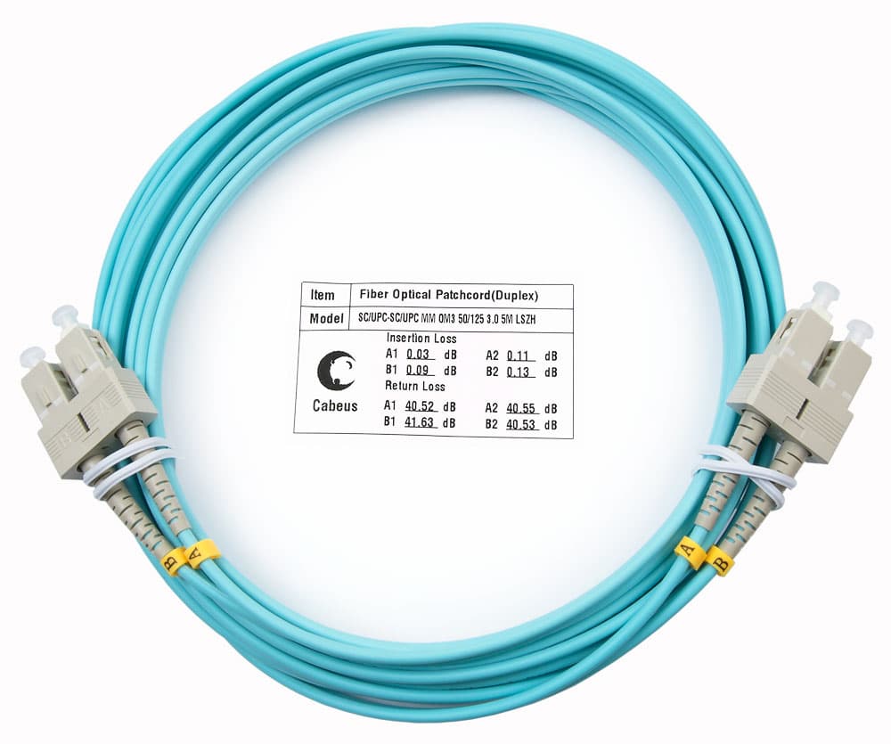 Патч-корд оптический duplex 5м SC-SC 50/125MM OM3 LSZH