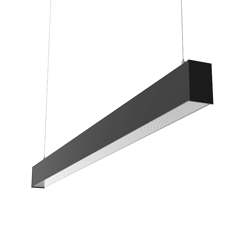 Светильник светодиодный X-line 1,5 м 30 Вт одиночный подвесной 1499x63x100 мм IP40 RAL9005 черный муар Tunable White (3000-6500K) с рассеивателем PRISM с декоративным проводом 2 м и комплектом подвесов 2 м диммируемый по протоколу DALI аварийный автономный постоянного действия