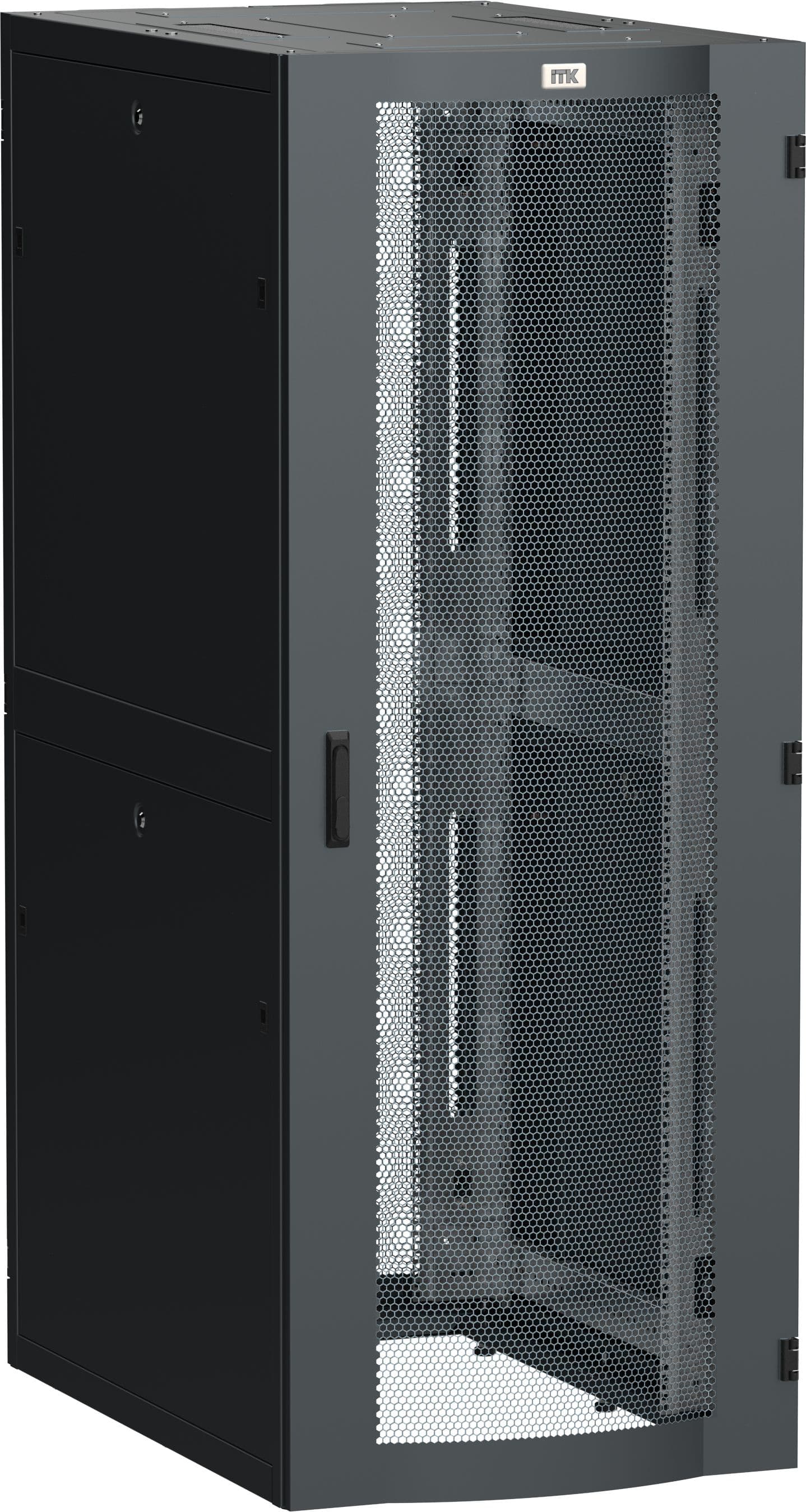 Шкаф серверный ITK LINEA S 19'' 48U 750х1070мм перфорированная дверь черный
