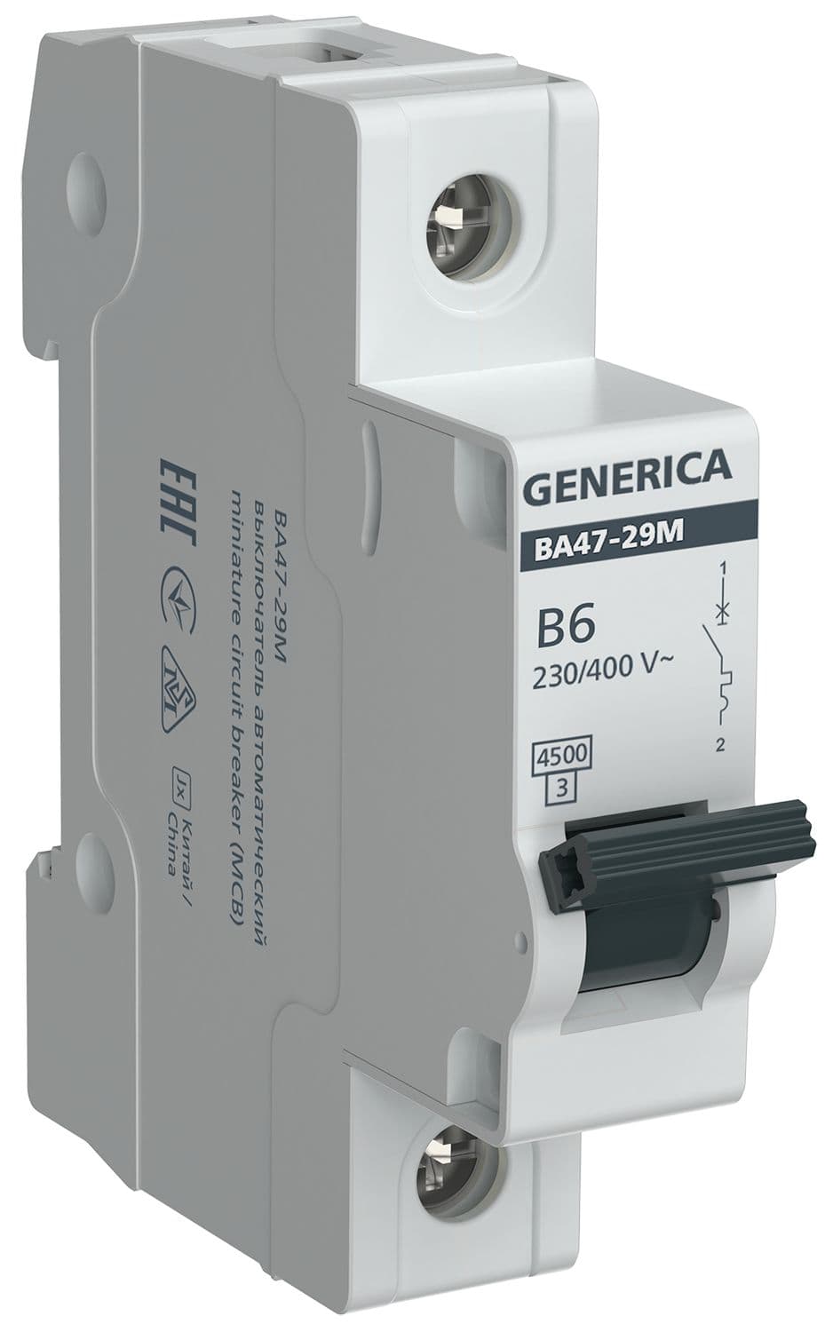 Выключатель автоматический ВА47-29М 1P 6А 4,5кА B GENERICA