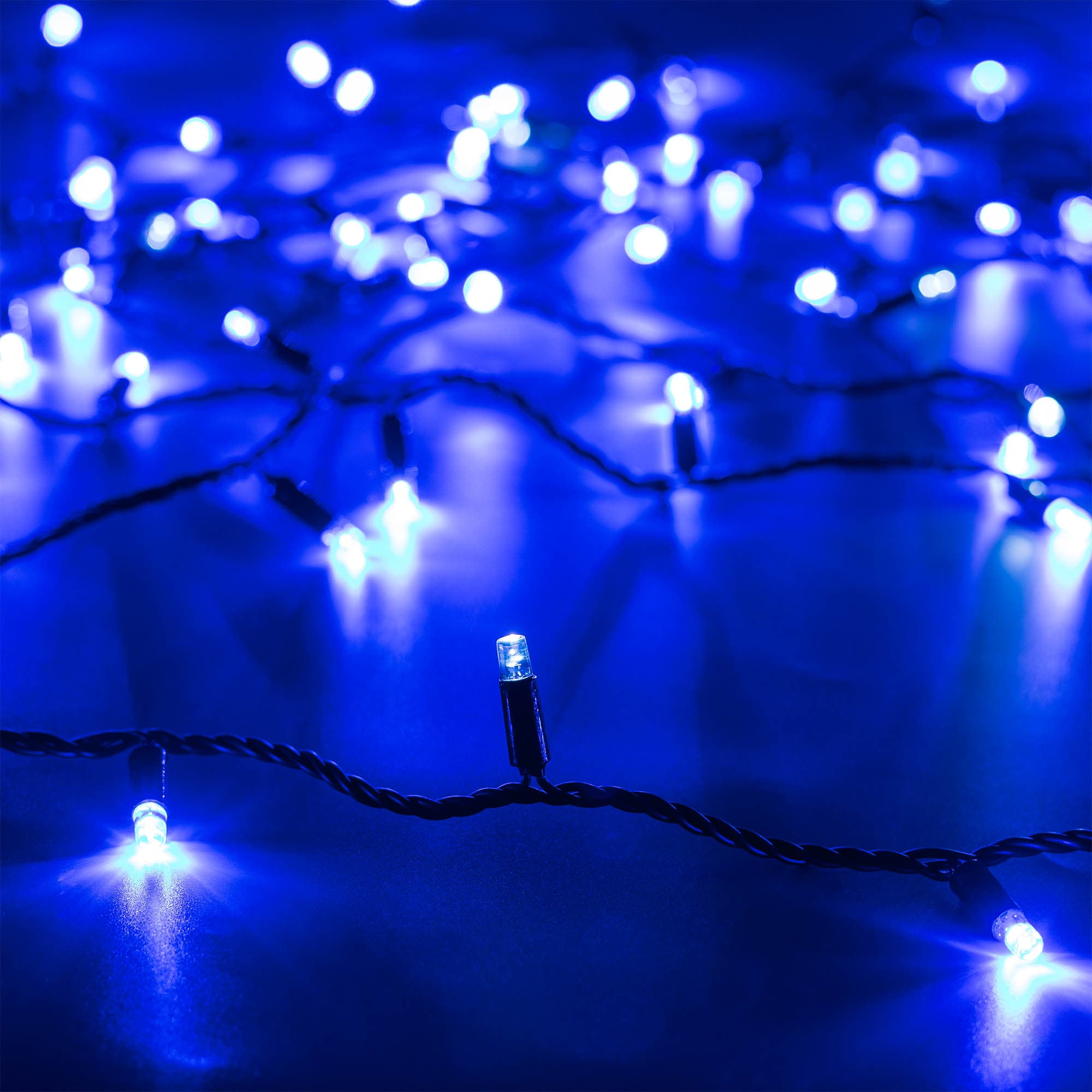 Гирлянда светодиодная декоративная ARD-STRING-CLASSIC-10000-BLACK-100LED-FLASH BLUE 230V, 7W ARDCL, IP65