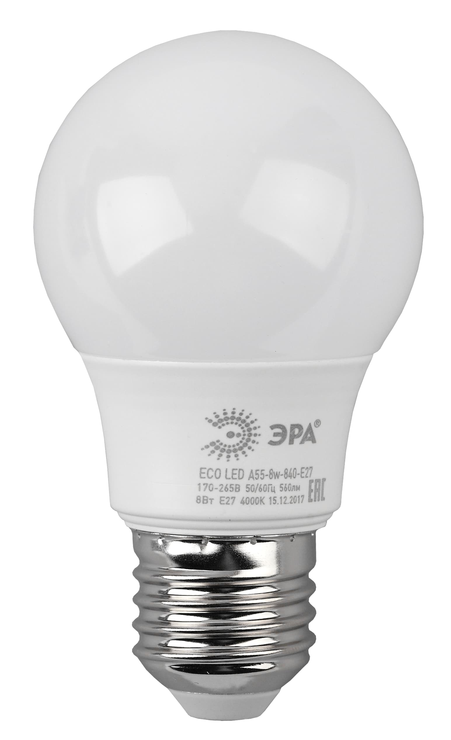 Лампа светодиодная LED 8 Вт 640Лм 4000К груша нейтральный E27 220-240В LED A55-8W-840-E27 Red Line